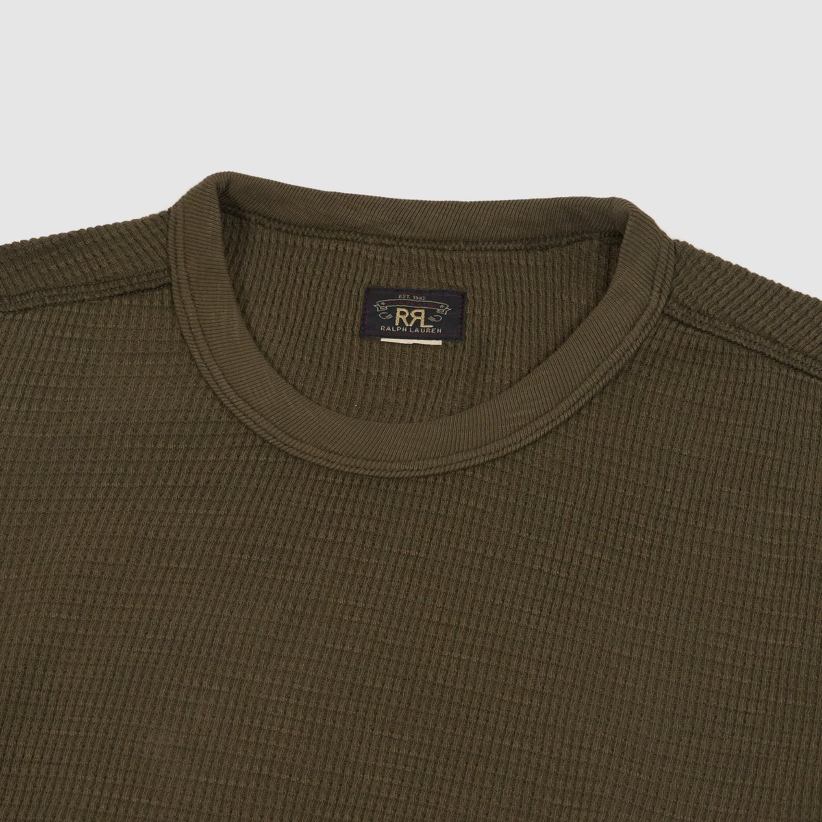 Double RL Long Sleeve Crewneck Waffle T-Shirt