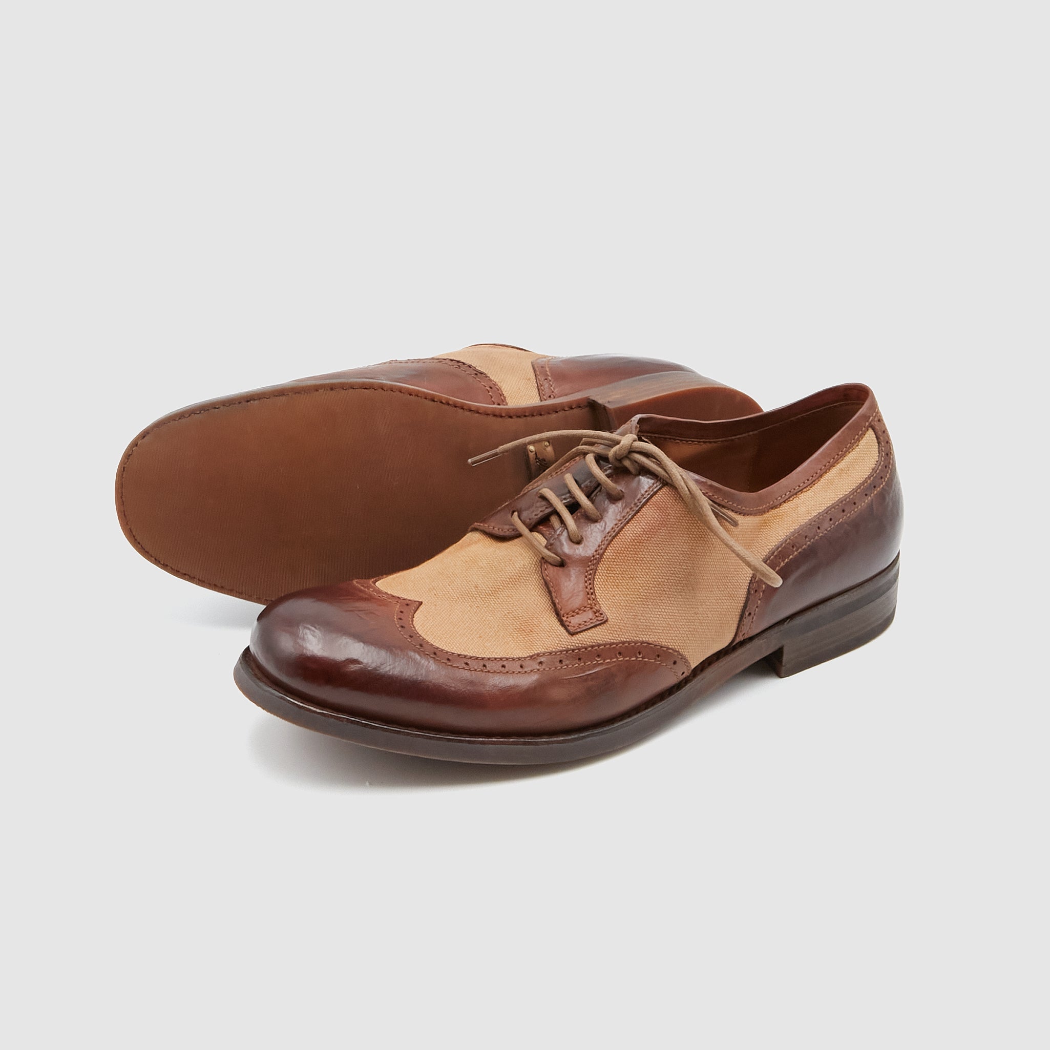 Silvano Sassetti Canvas Leather Mix Shoes - DeeCee style