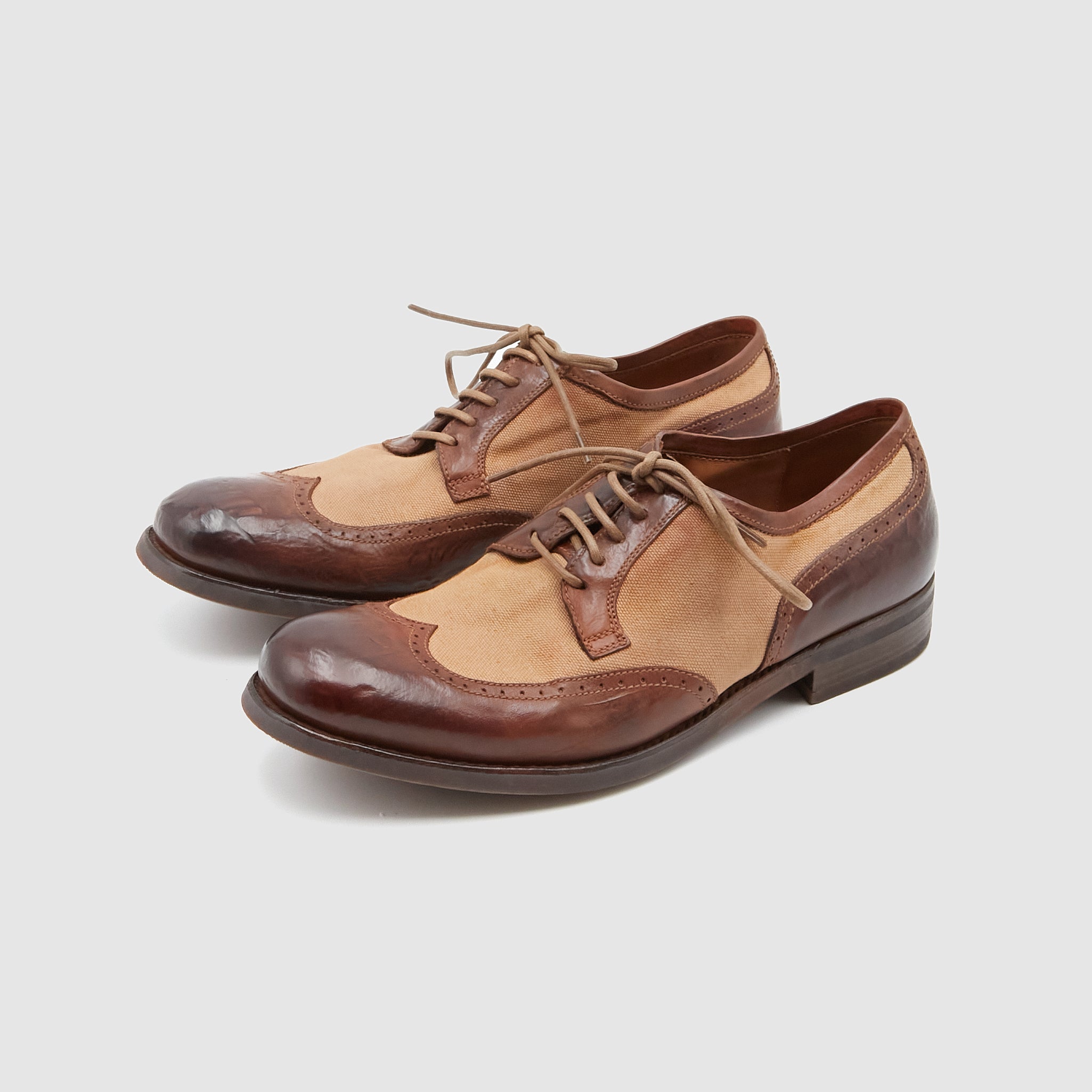 Silvano Sassetti Canvas Leather Mix Shoes - DeeCee style