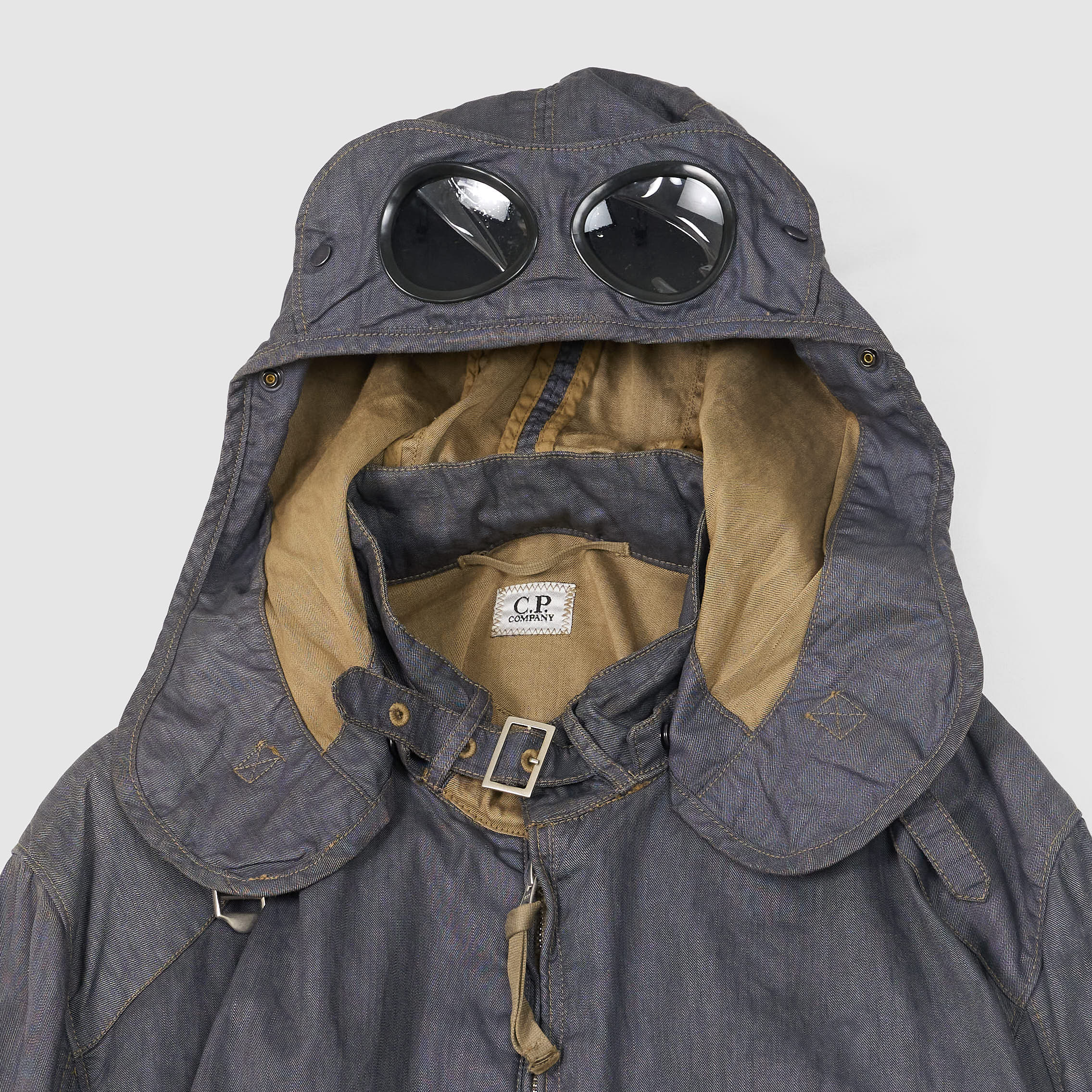 Grey cp company goggle on sale hoodie