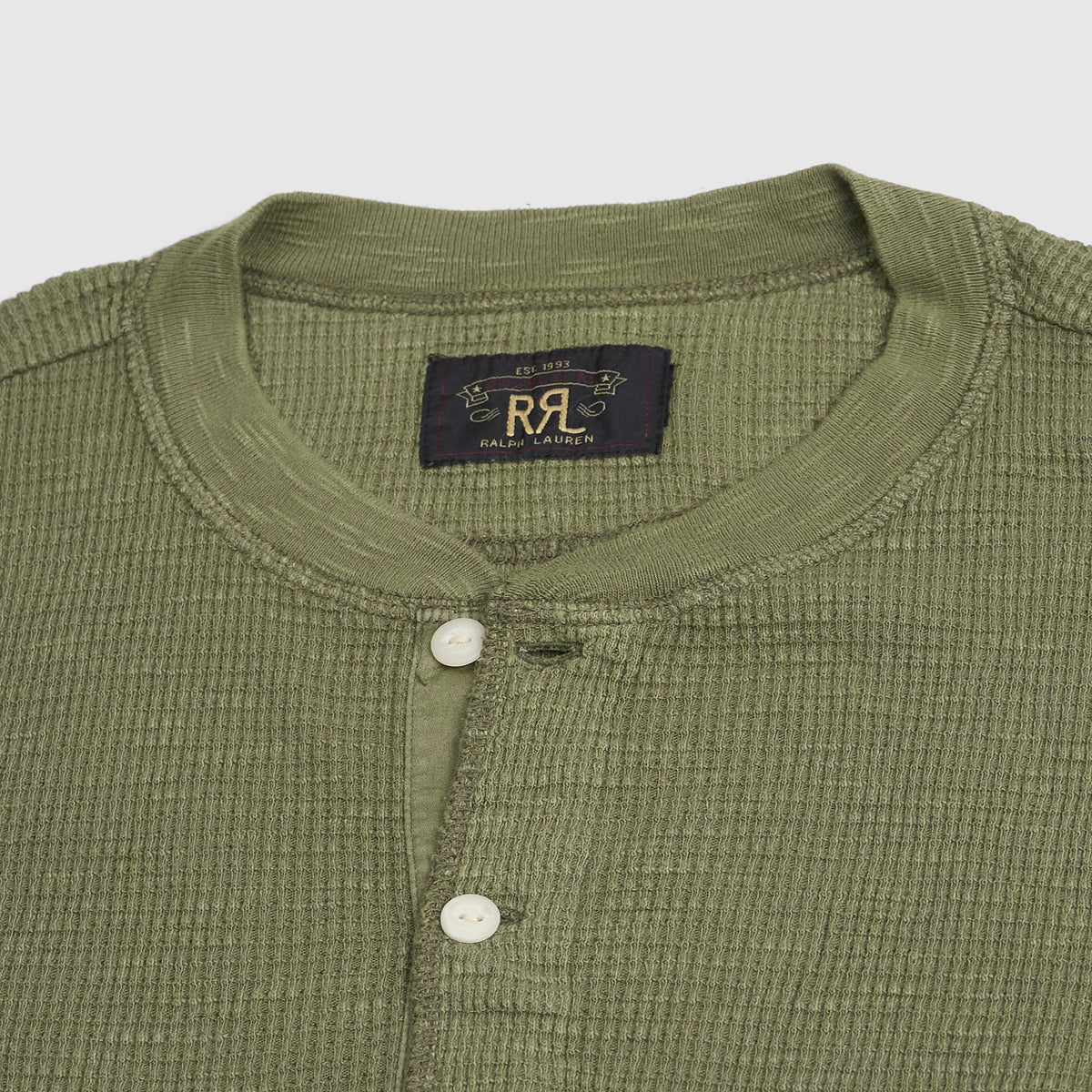 Double RL Long Sleeve Waffle Henley Shirt