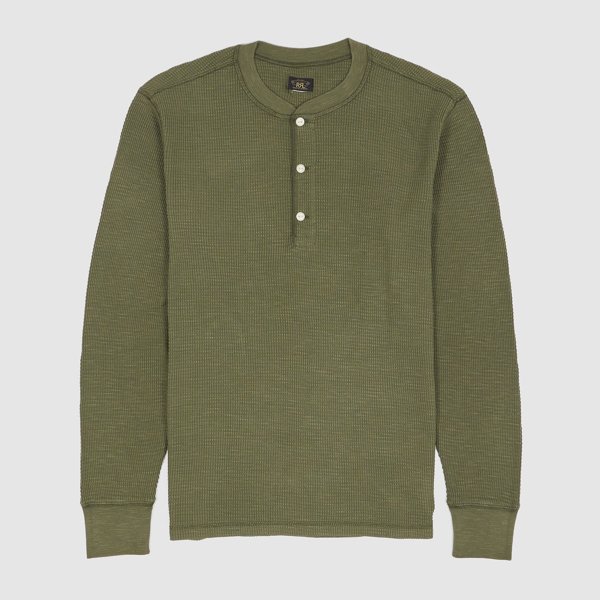 Double RL Long Sleeve Waffle Henley Shirt