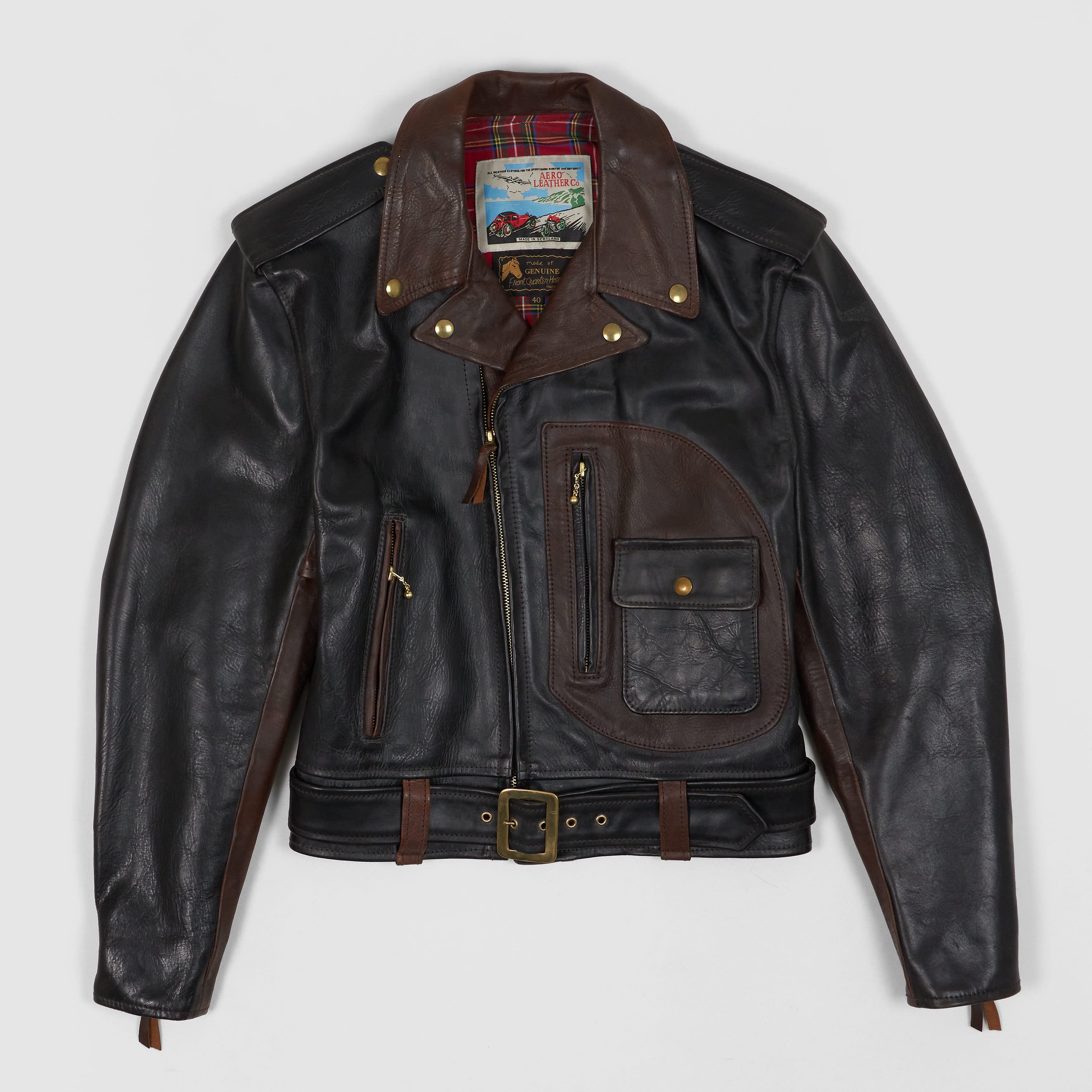 Aero Leathers Two Tone King of Road D-Pocket Biker Jacket - DeeCee