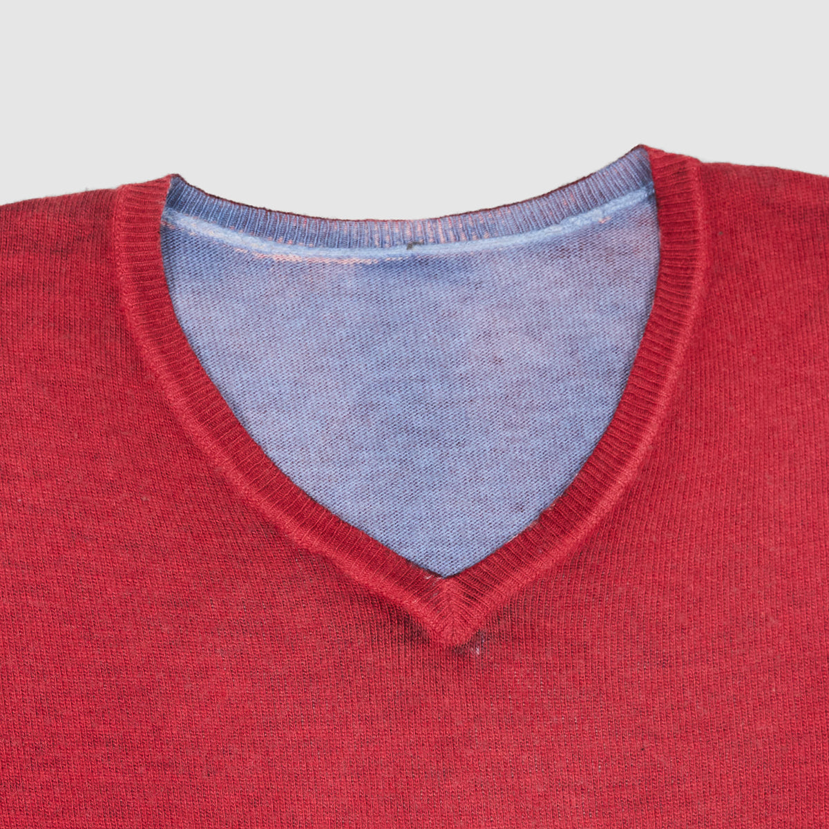 Szen Art V- Neck Overdyed Lightweight Wool Pullover