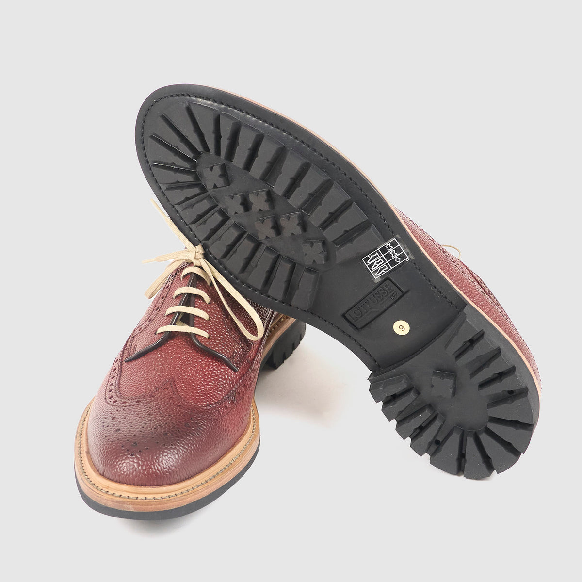 Lottusse Full Brogue Scotch Grain Leather Shoes