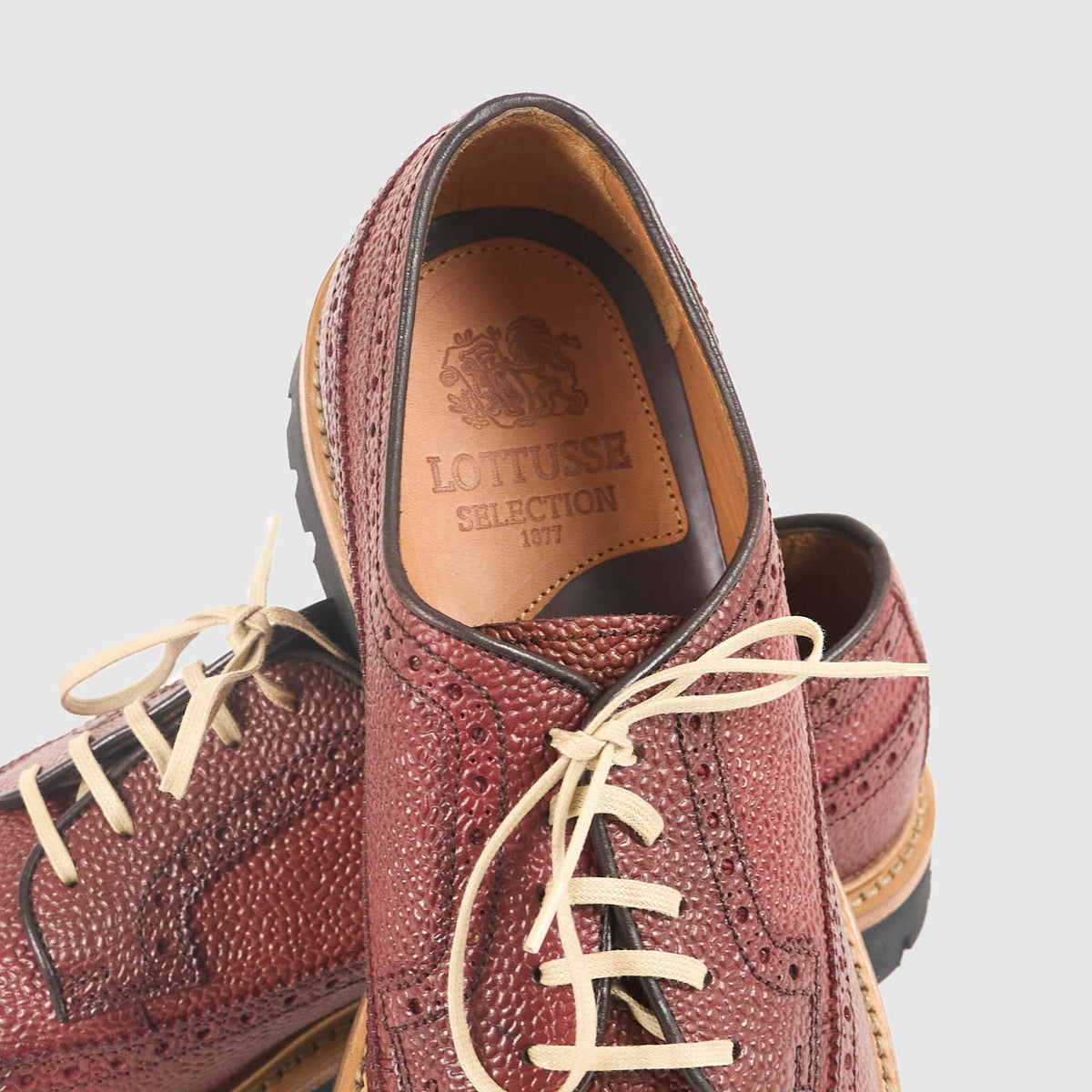 Lottusse Full Brogue Scotch Grain Leather Shoes