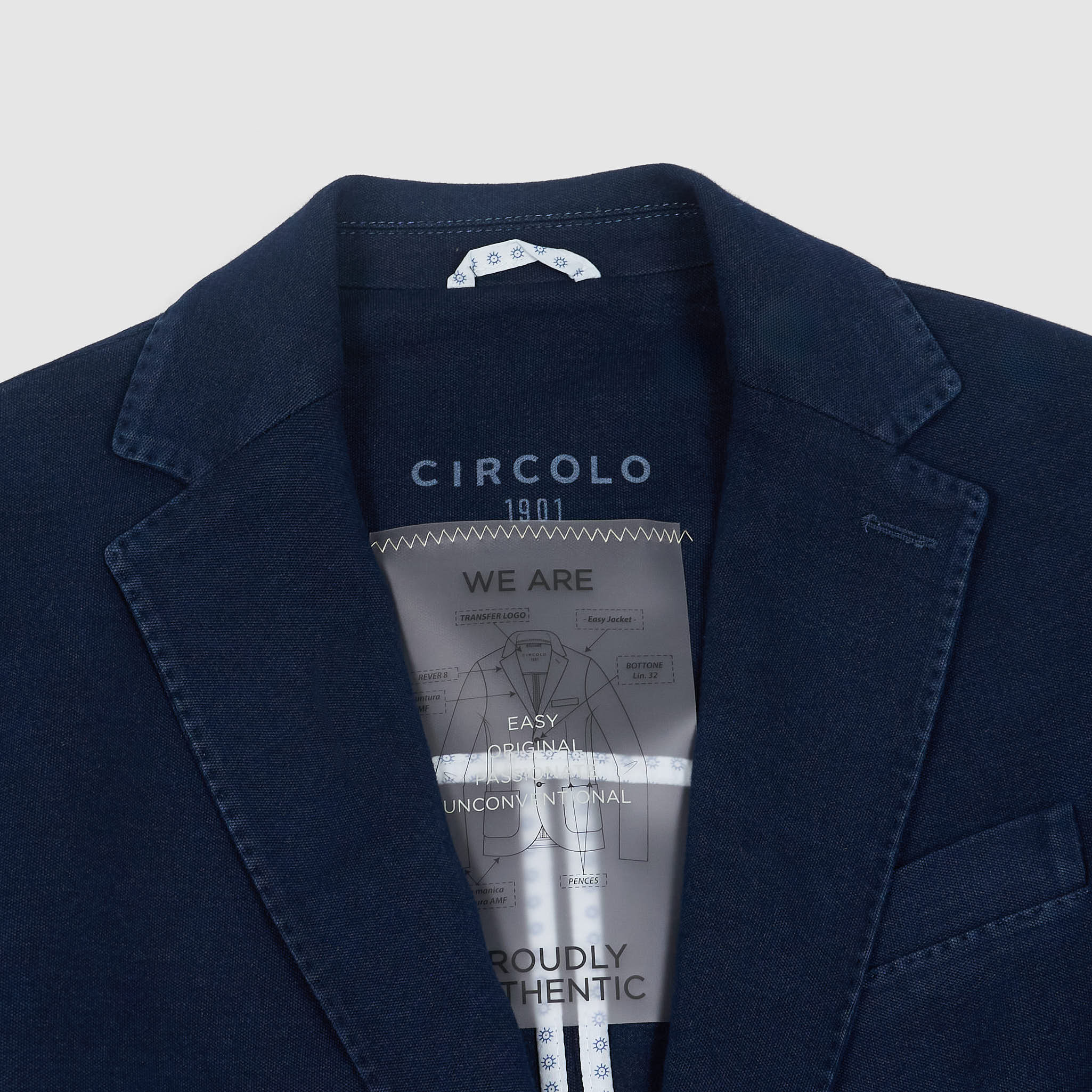 Circolo 1901 Man Indigo Dyed Easy Blazer Jacket - DeeCee style
