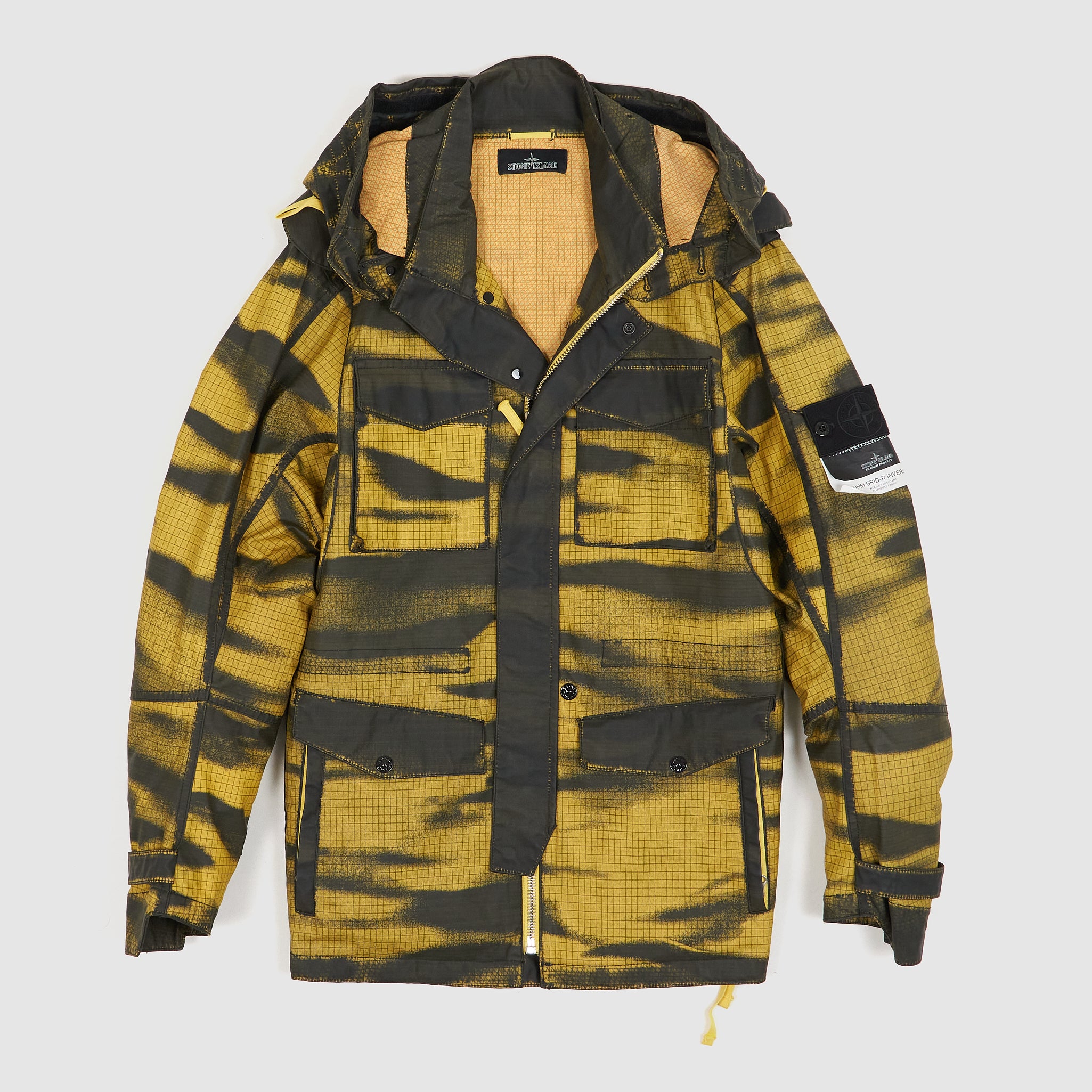 Stone island clearance grid camo jacket