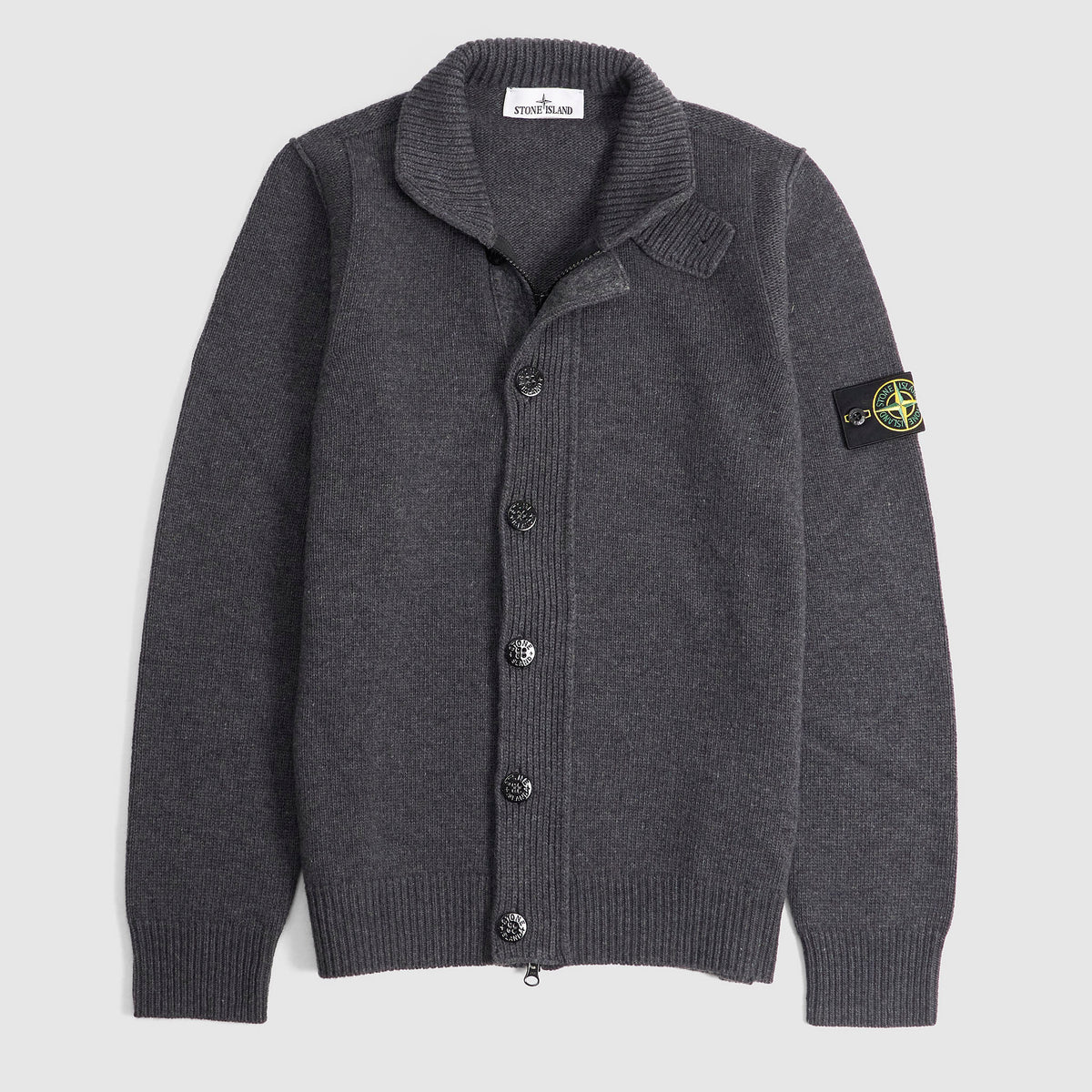Stone Island Full-Zip Lambswool Cardigan