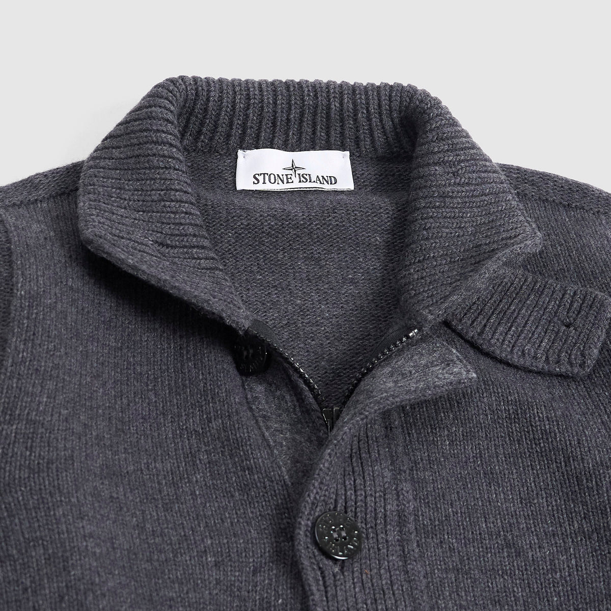 Stone Island Full-Zip Lambswool Cardigan