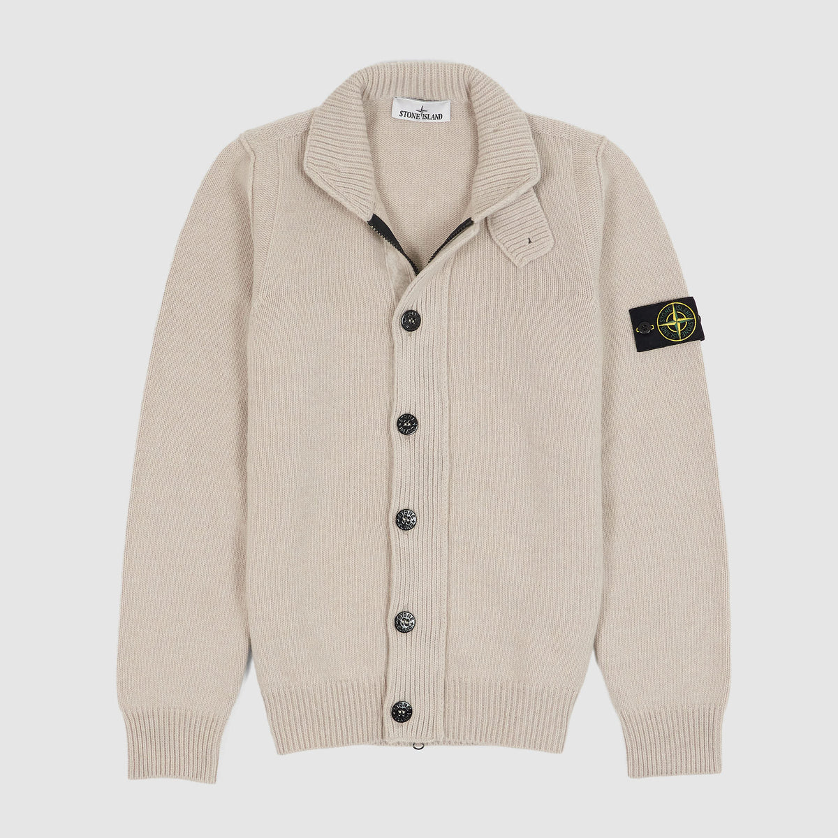 Stone Island Full-Zip Lambswool Cardigan