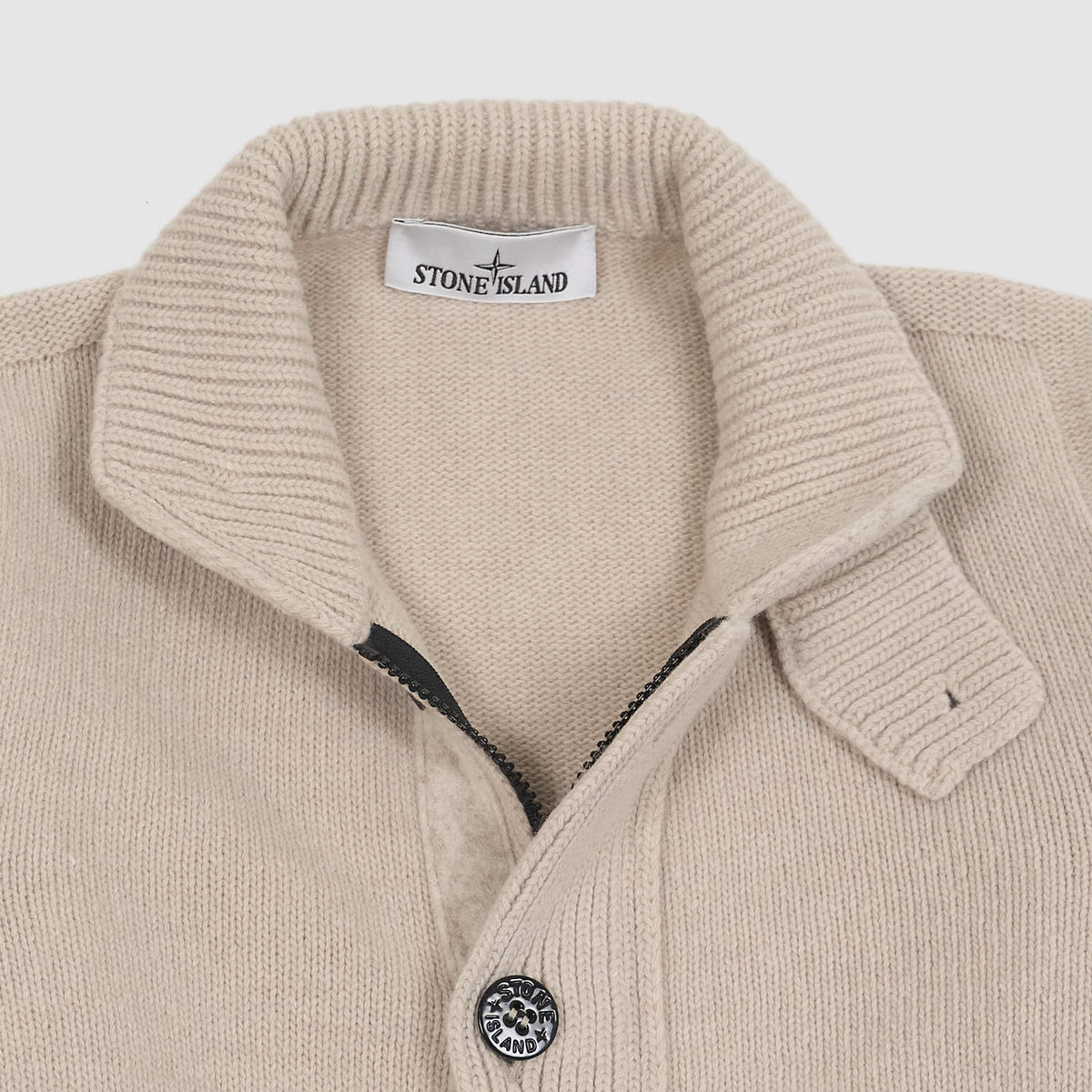 Stone Island Full-Zip Lambswool Cardigan