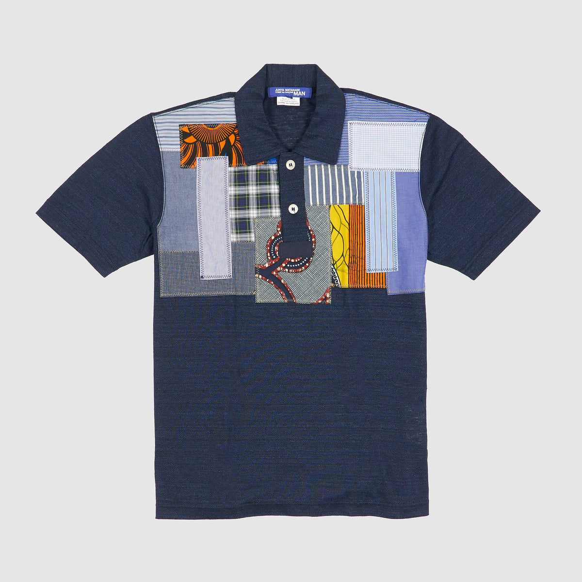 Junya Watanabe MAN Patchwork Jersey Polo Short Sleeve Shirt
