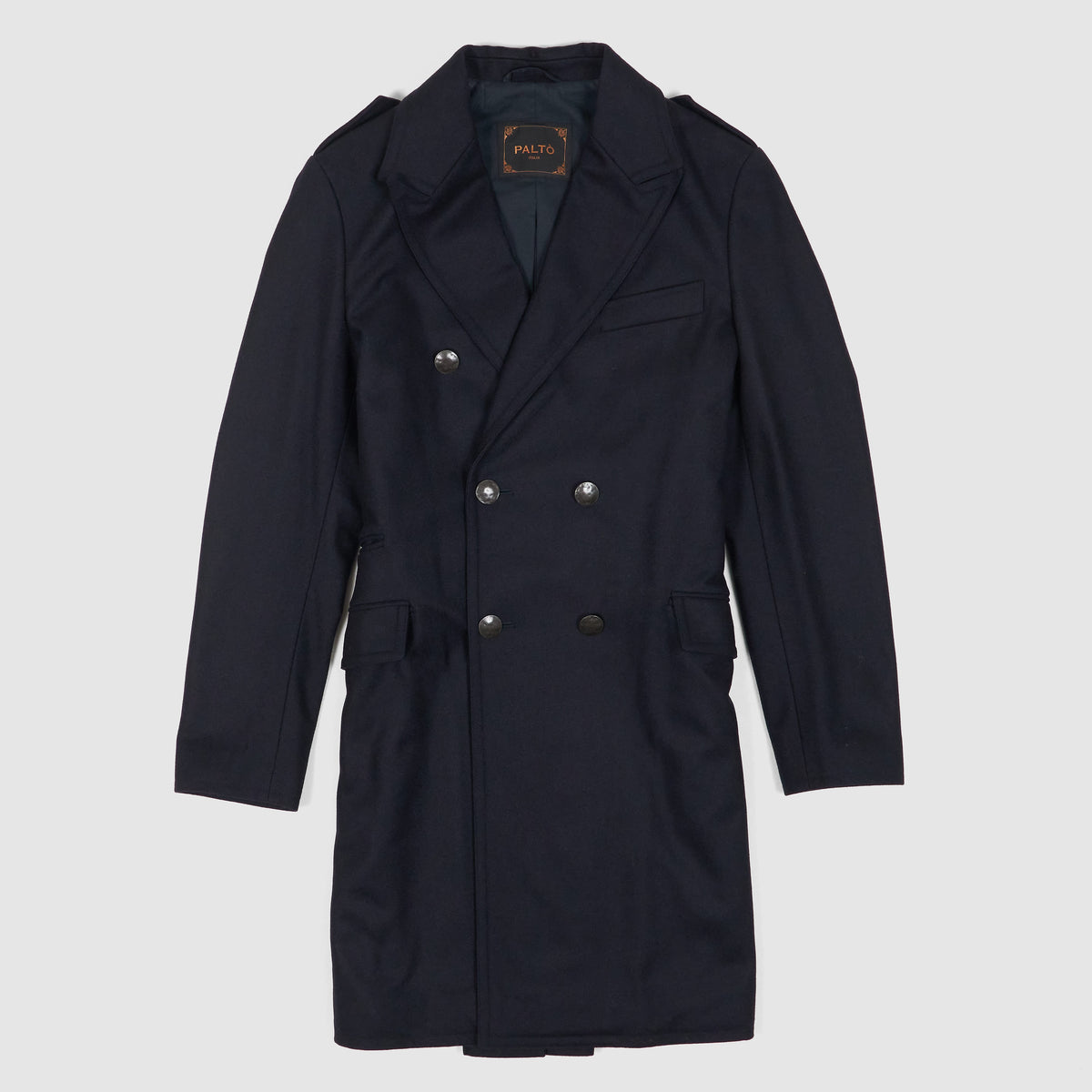 Palto Double-Breasted Officer Wool Coat