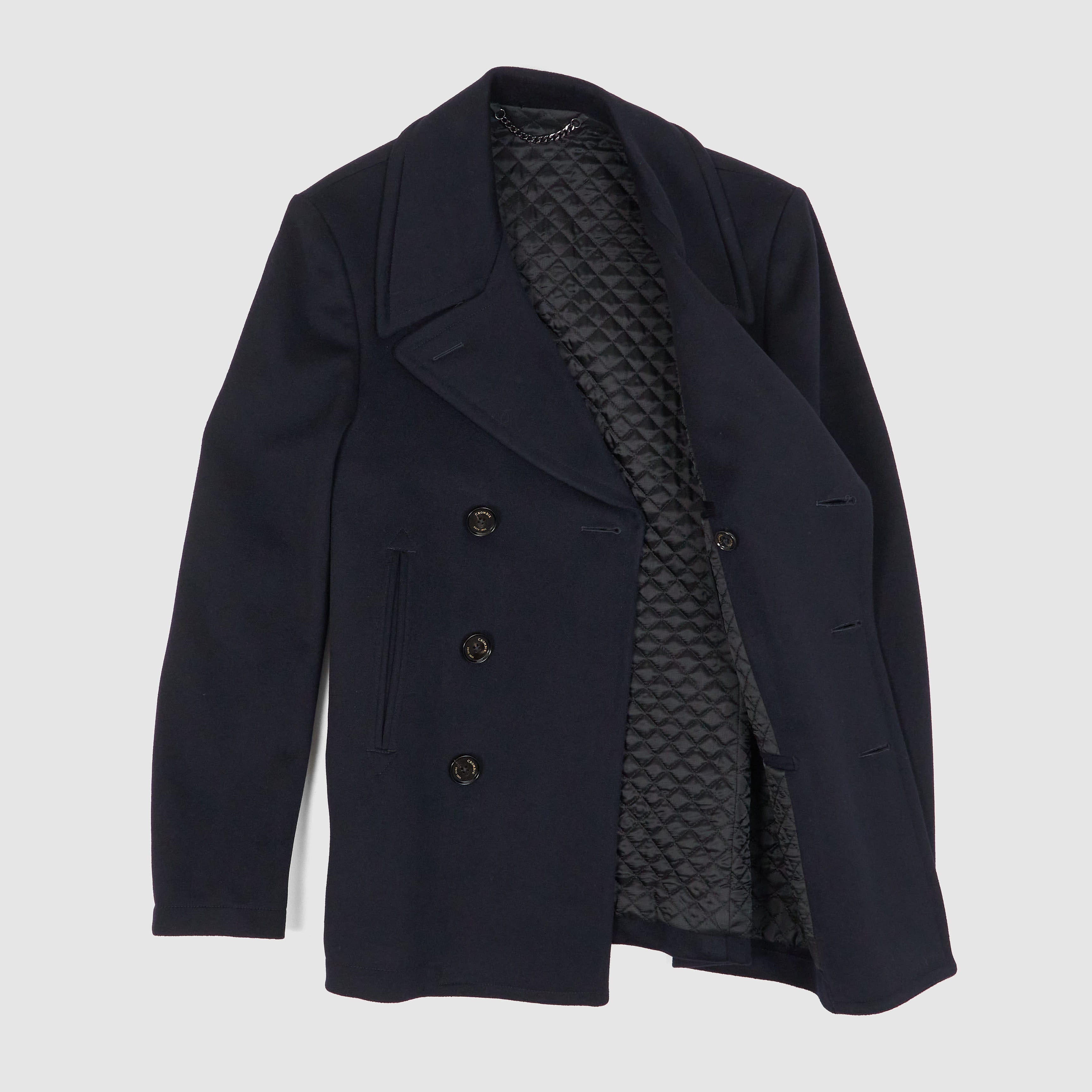 Crombie Navy Wool P Coat DeeCee style