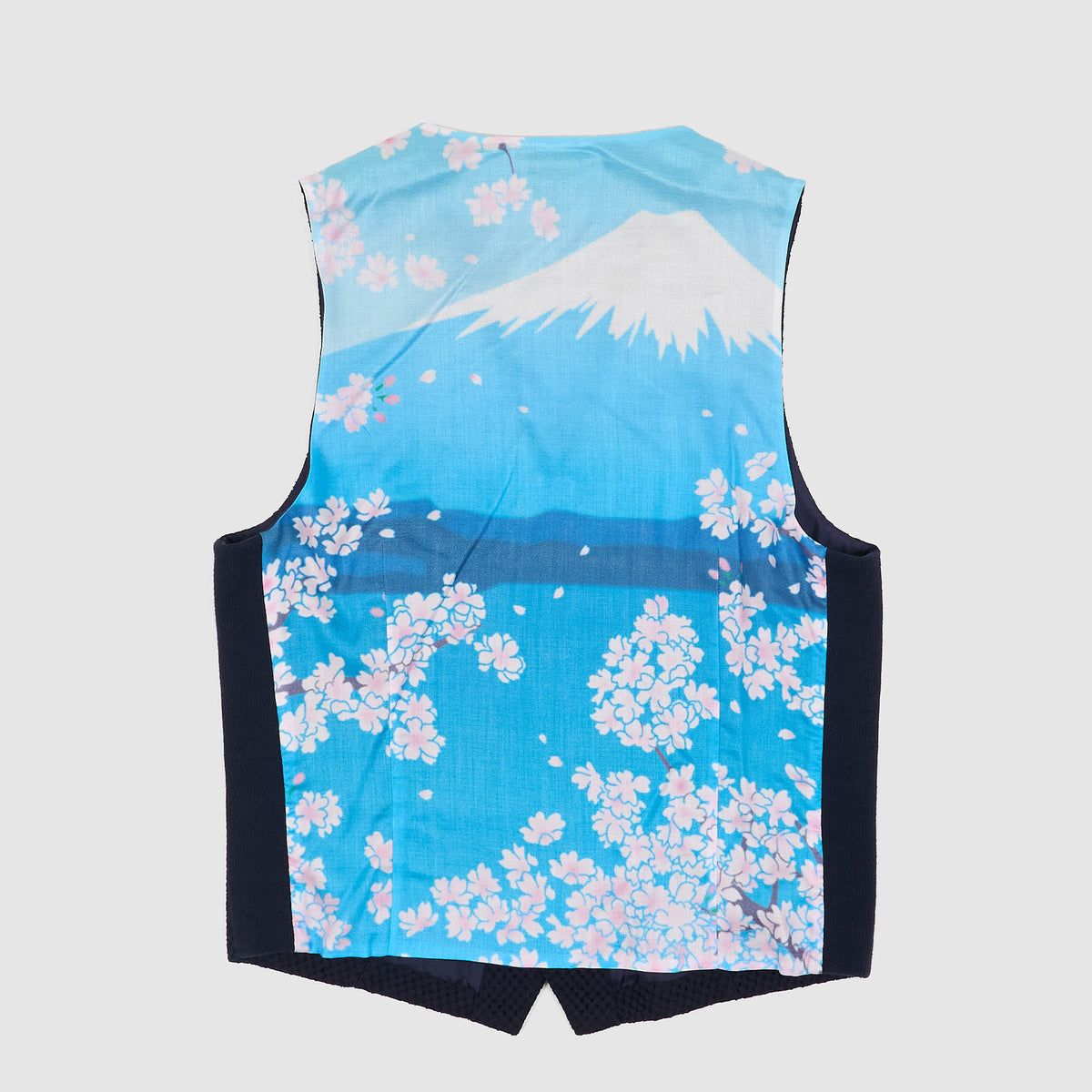 Blue Blue Japan Back Print Woven Vest