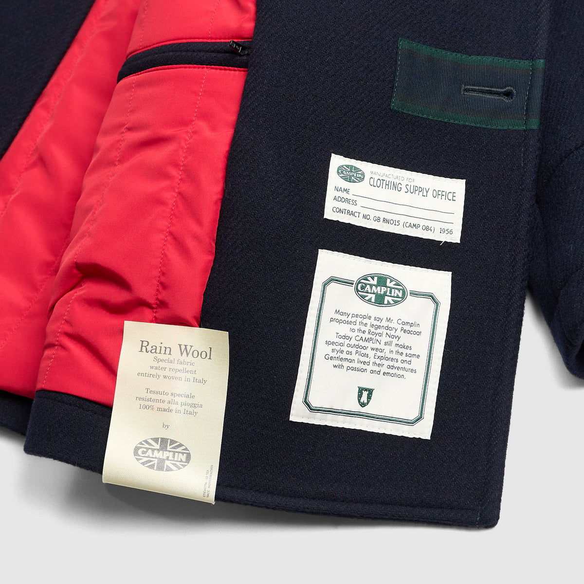 Camplin Rain Wool Navy P-Coat