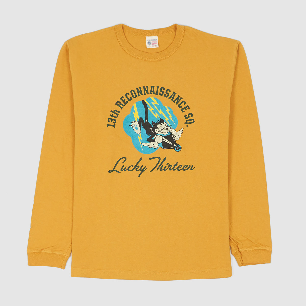Buzz Rickson&#39;s Long Sleeve Dinah-Might Cat T-Shirt