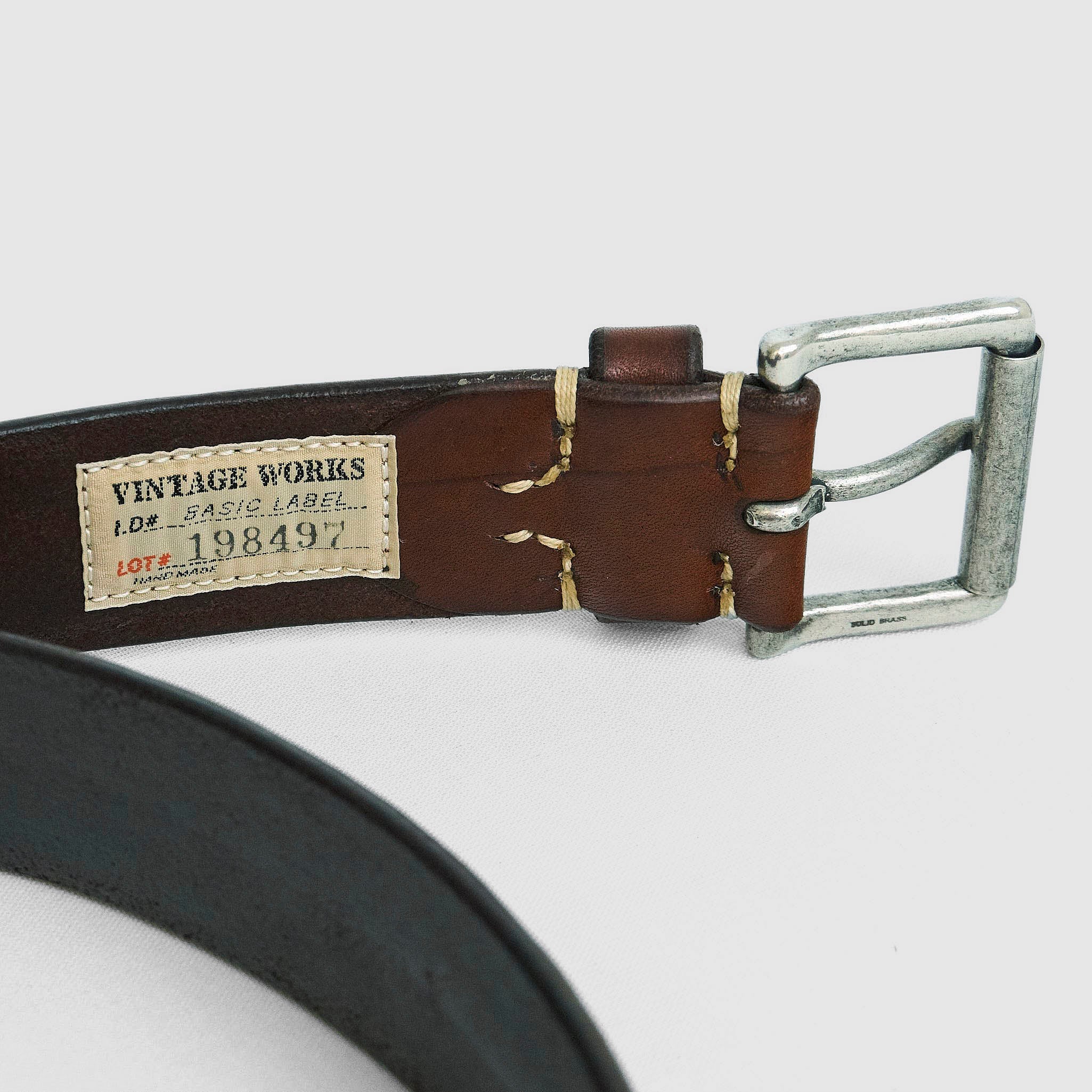 小物 VINTAGE WORKS / AVX5536 leather belt Vintage Works Classic Belt with Roller Buckle - DeeCee style