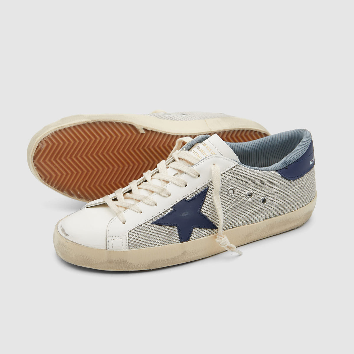 Golden Goose Super Star Light Silver Blue White Sneakers