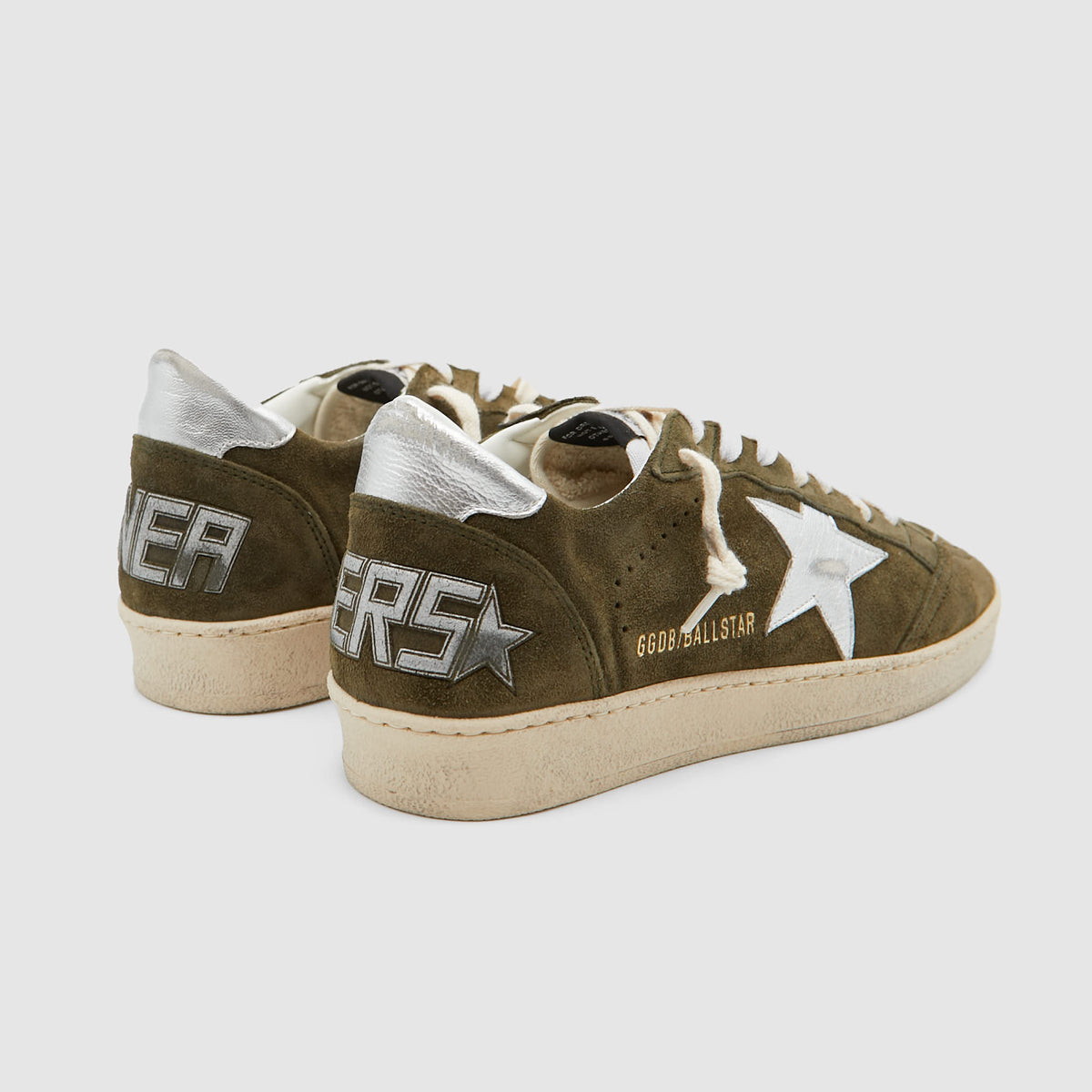 Golden Goose Ball Star Olive Night Silver Sneakers
