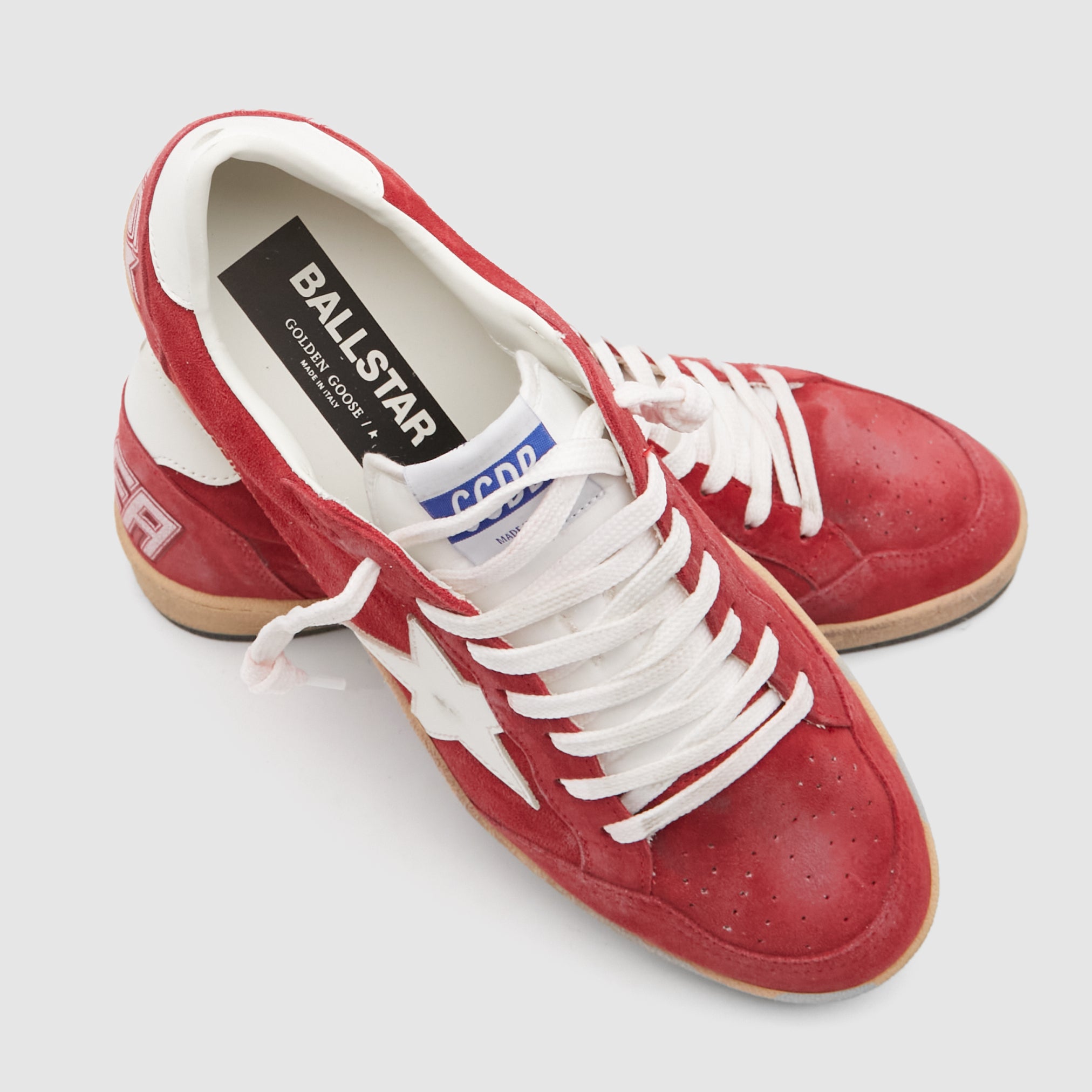 Golden Goose Ball Star Red White Sneakers - DeeCee style