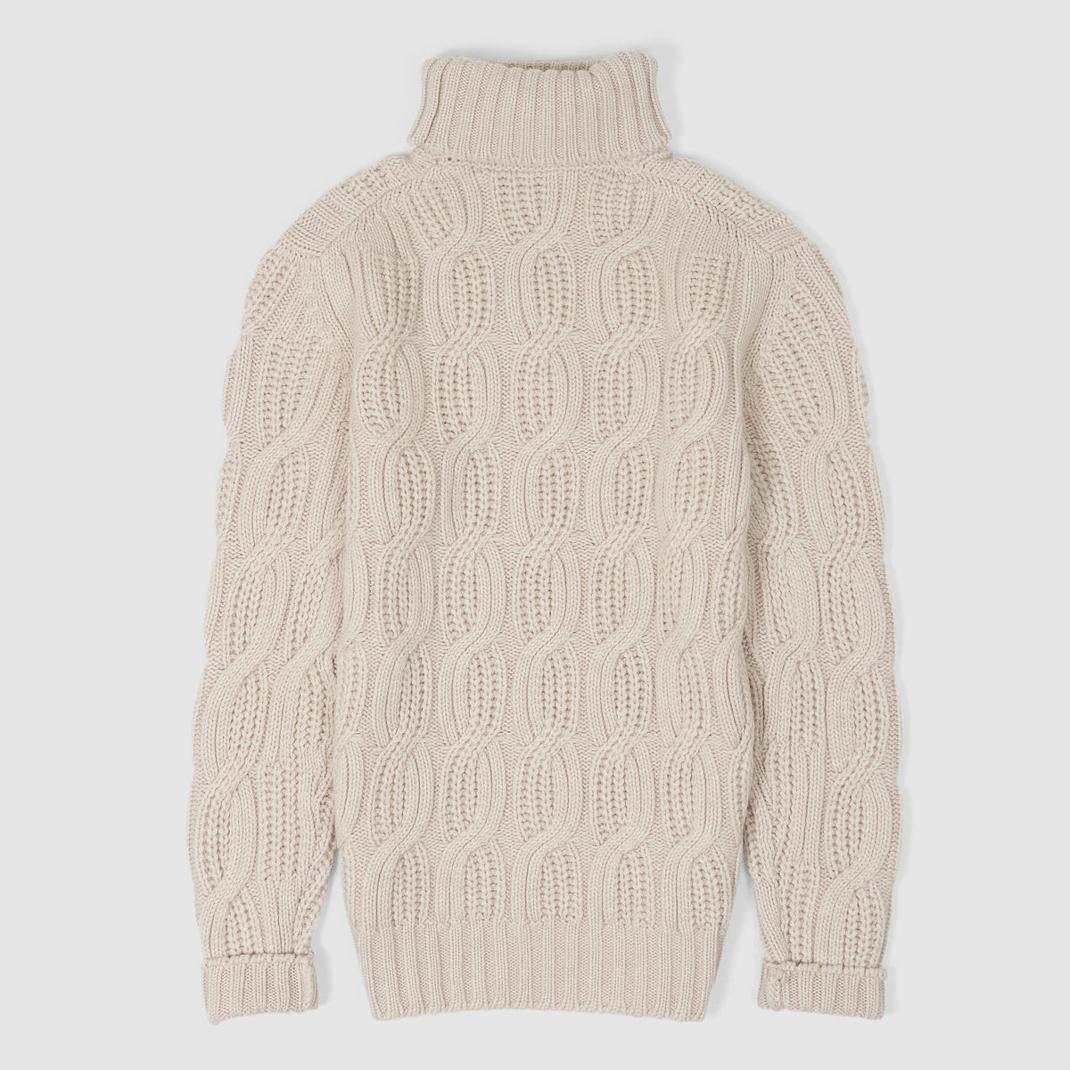 Gran Sasso Roll Neck Cable Knit Pure Cashmere Pullover