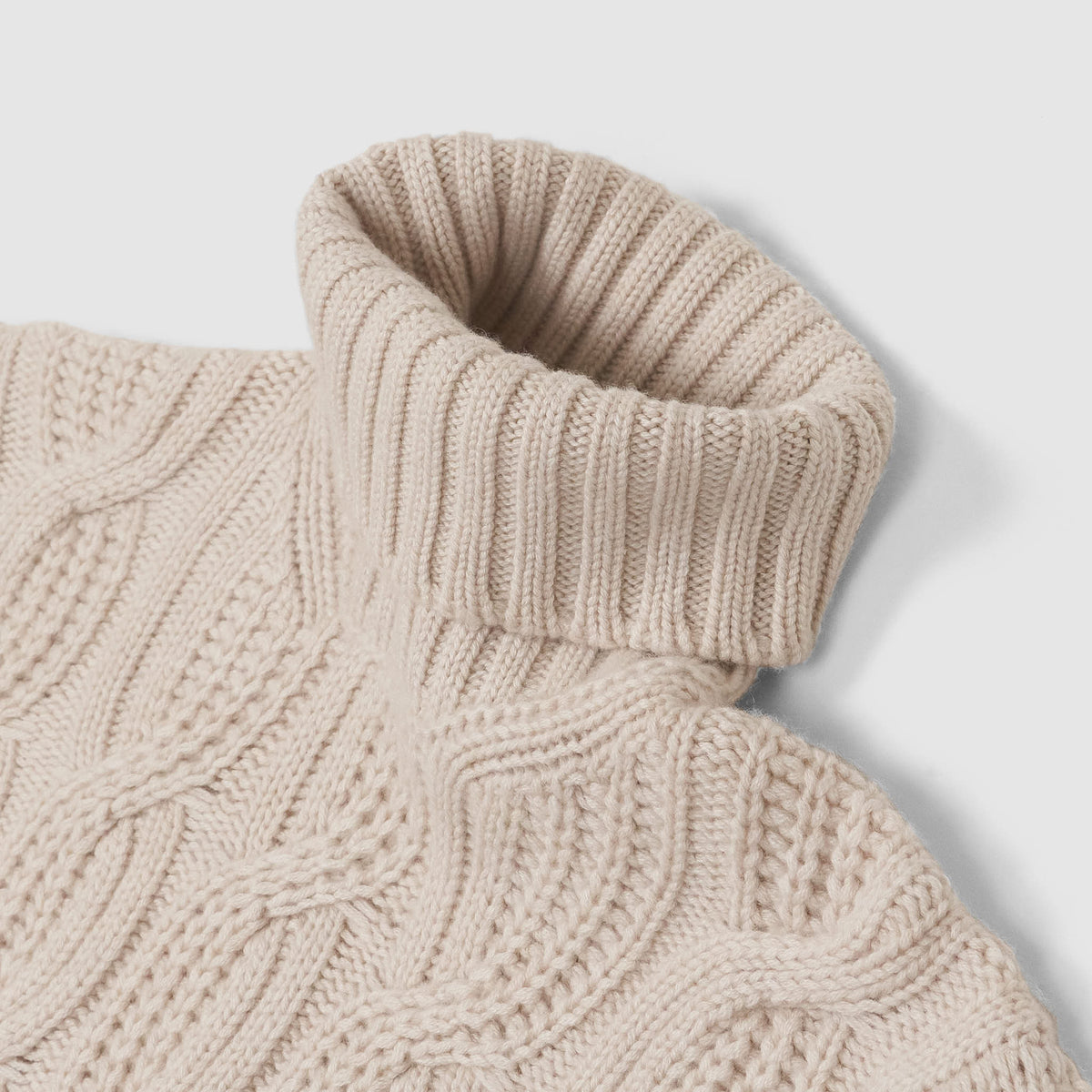 Gran Sasso Roll Neck Cable Knit Pure Cashmere Pullover