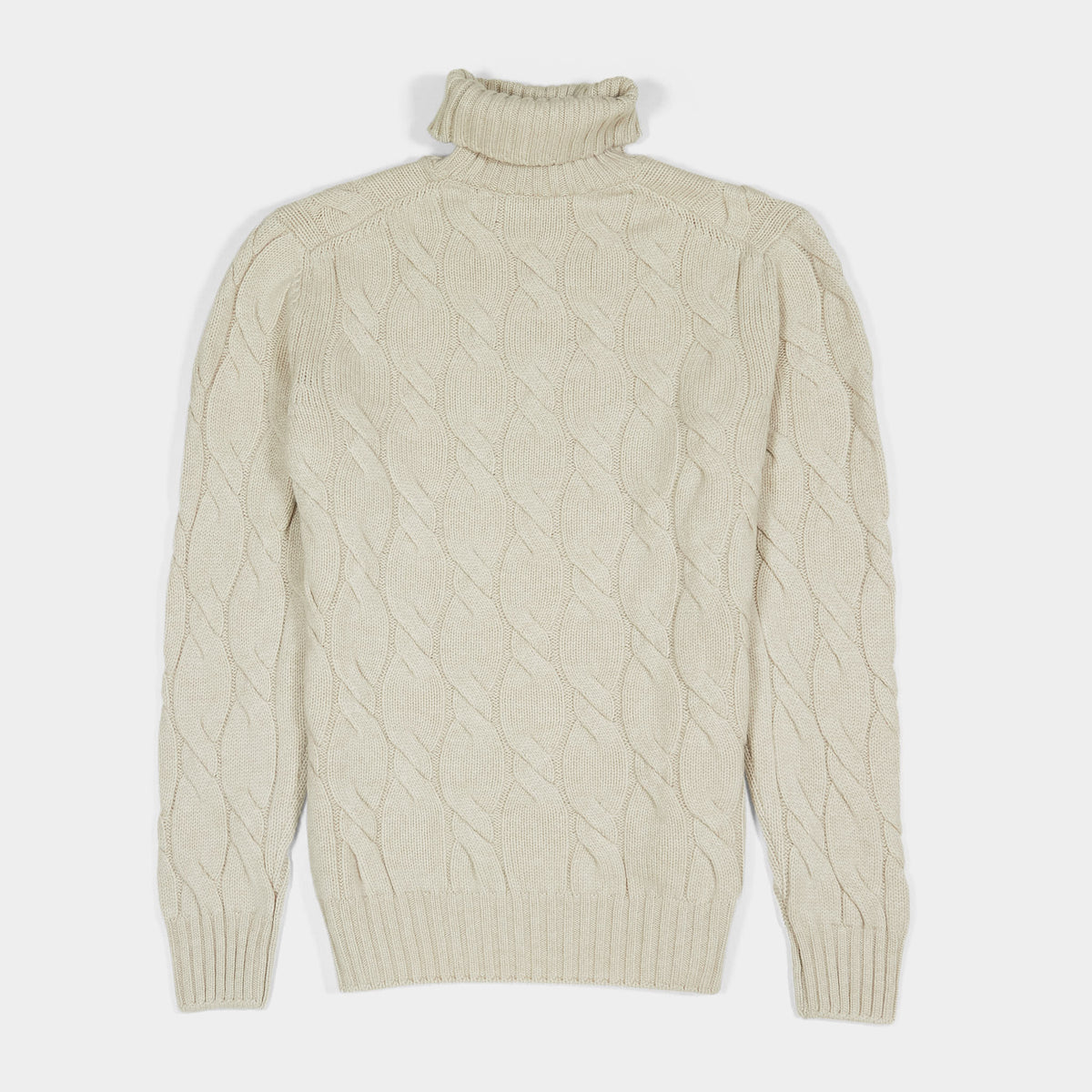 Gran Sasso Roll Neck Cable Knit Pure Cashmere Pullover