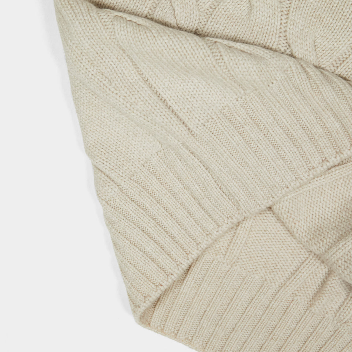 Gran Sasso Roll Neck Cable Knit Pure Cashmere Pullover