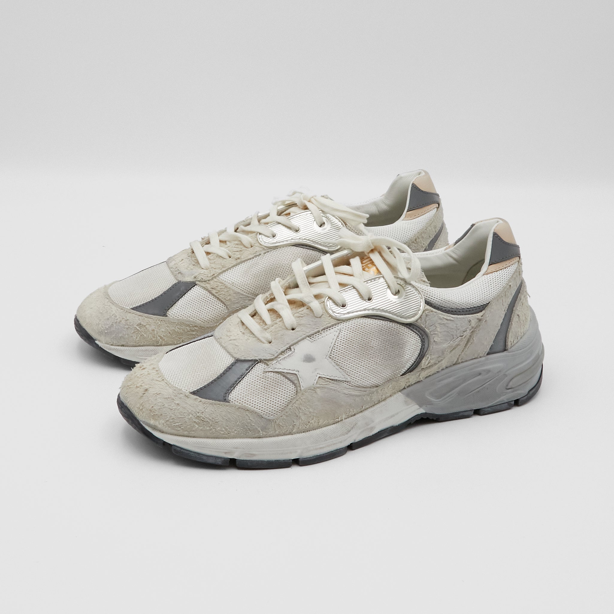 Golden Goose Dad-Star White Silver Sneakers