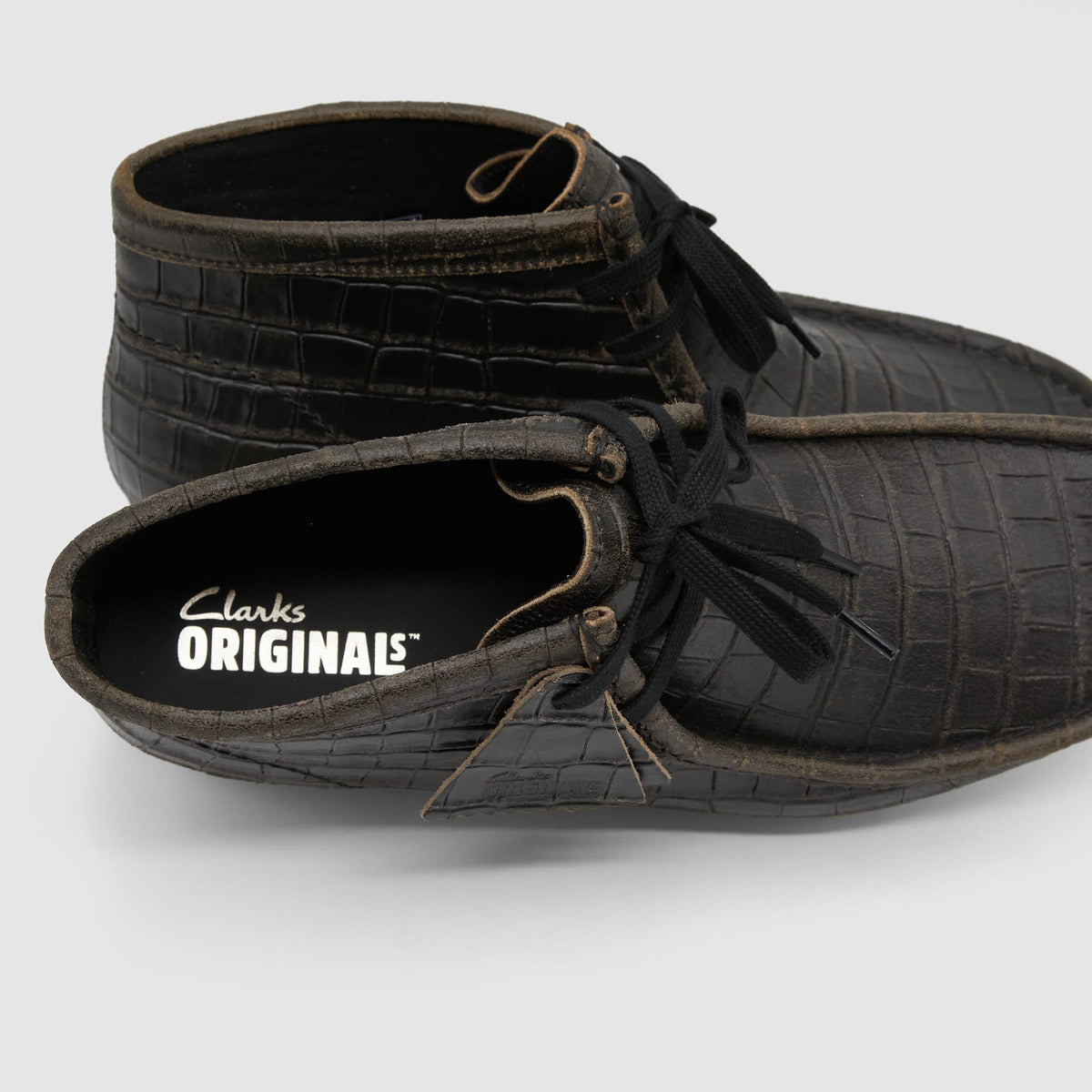 Clarks Originals Wallabee Black Crocodile Boot