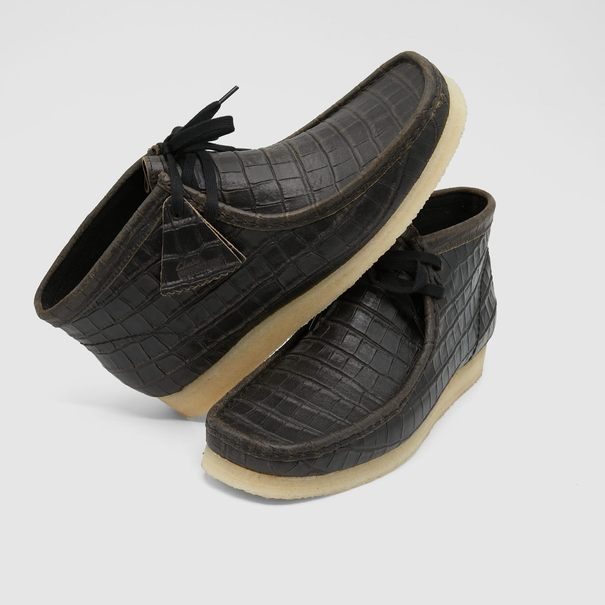 Clarks Originals Wallabee Black Crocodile Boot