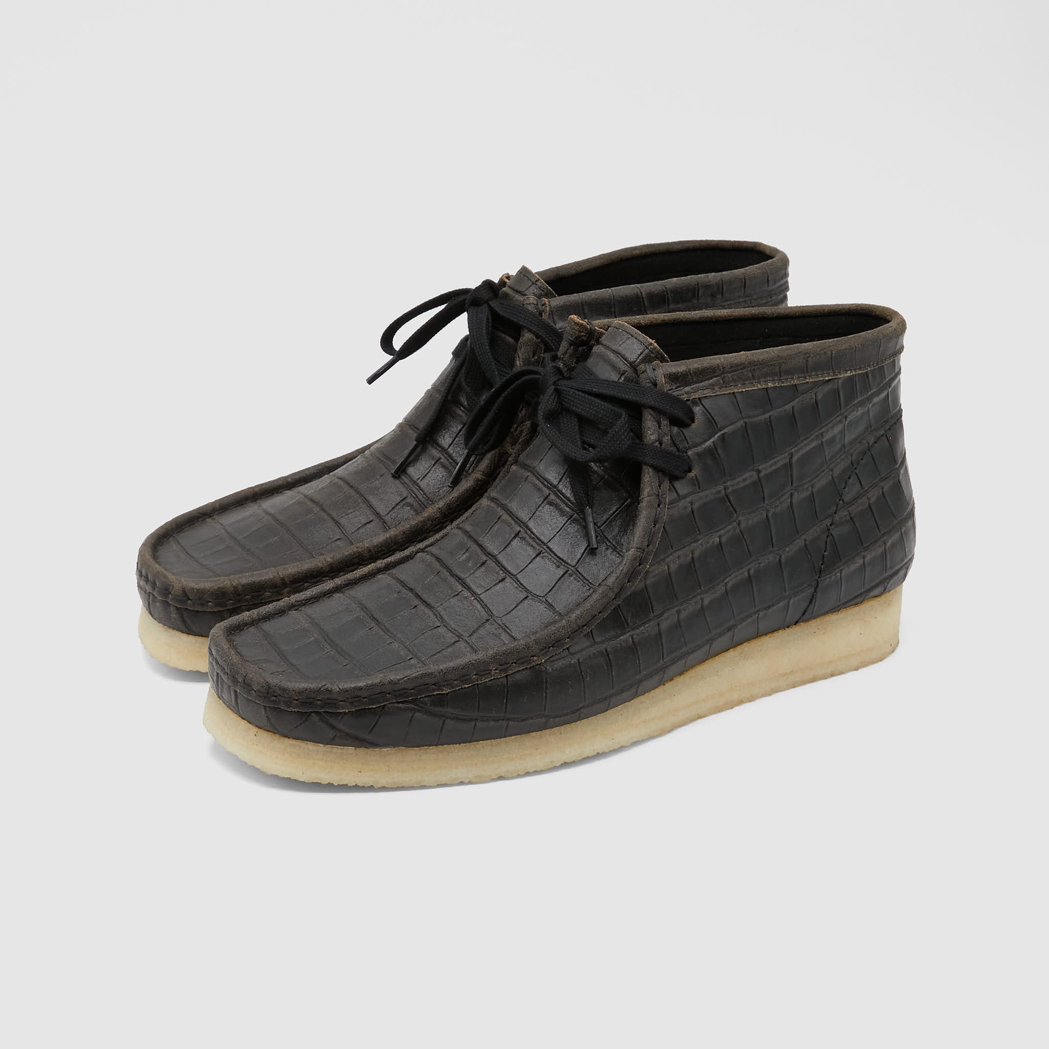 Clarks Originals Wallabee Black Crocodile Boot - DeeCee style