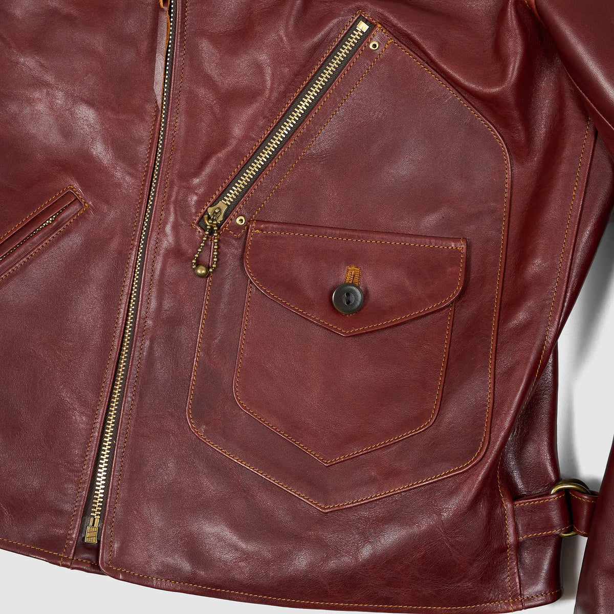 Double Helix D-Pocket Frisco Horsehide  Leather Jacket