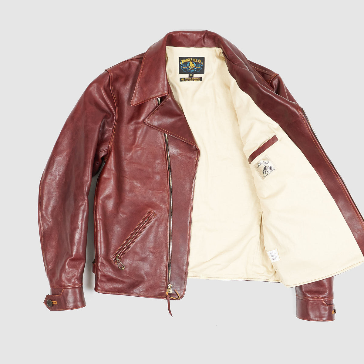 Double Helix D-Pocket Frisco Horsehide  Leather Jacket