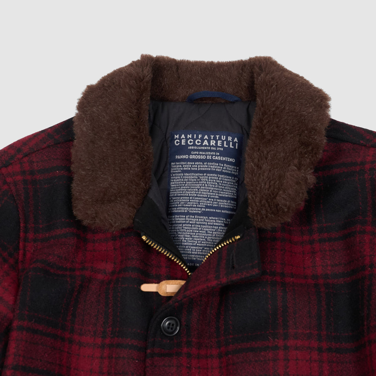 Manifattura Ceccarelli Wool Plaid N-1 Deck Wool Collar Jacket