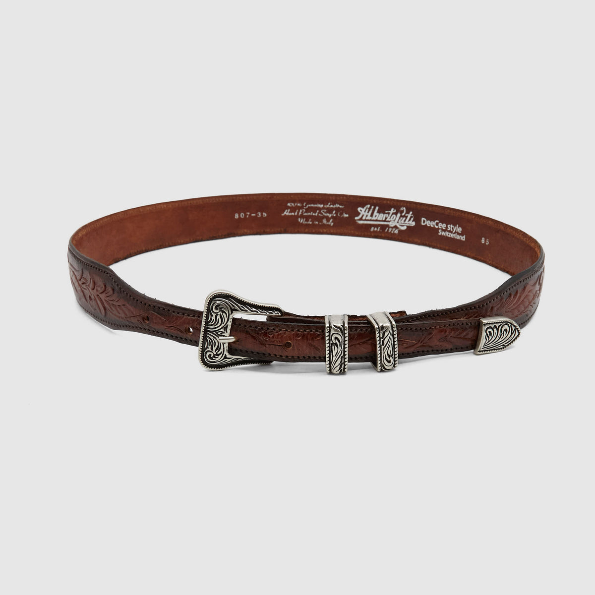 DeeCee style x Alberto Luti Unisex Tooled Western Ranch Belt