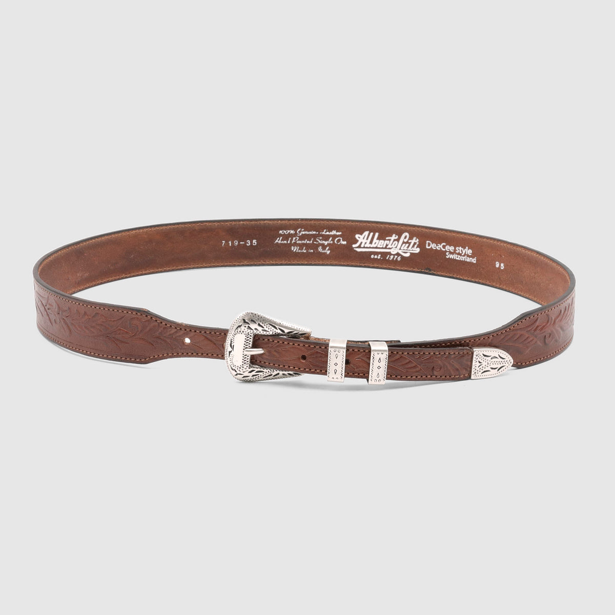 DeeCee style x Alberto Luti Unisex Tooled Western Ranch Belt