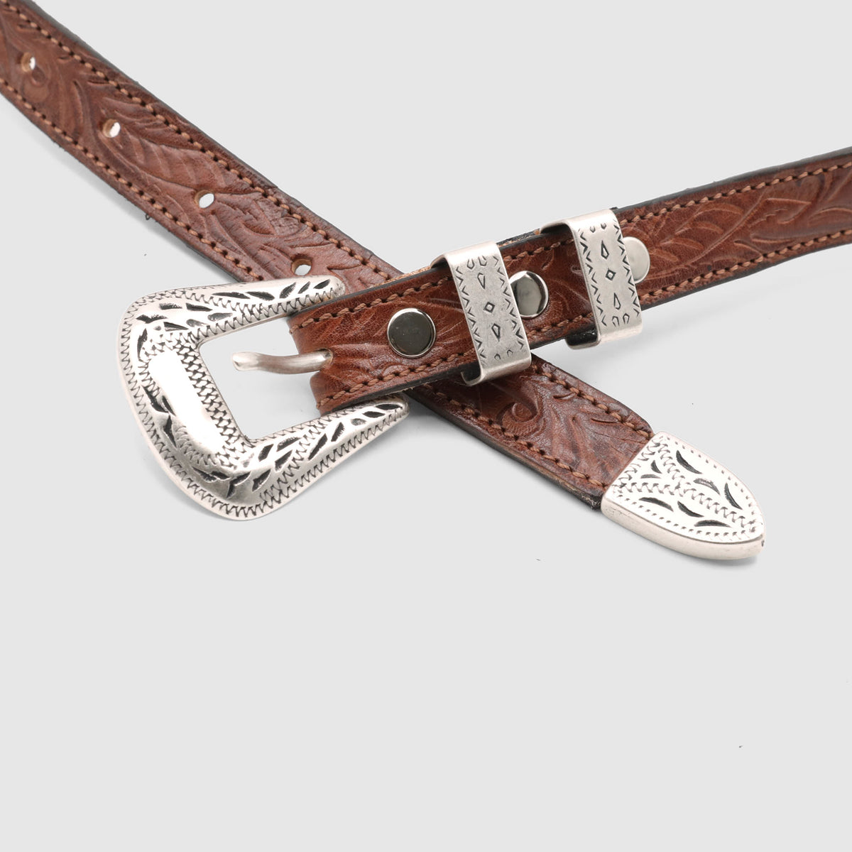 DeeCee style x Alberto Luti Unisex Tooled Western Ranch Belt