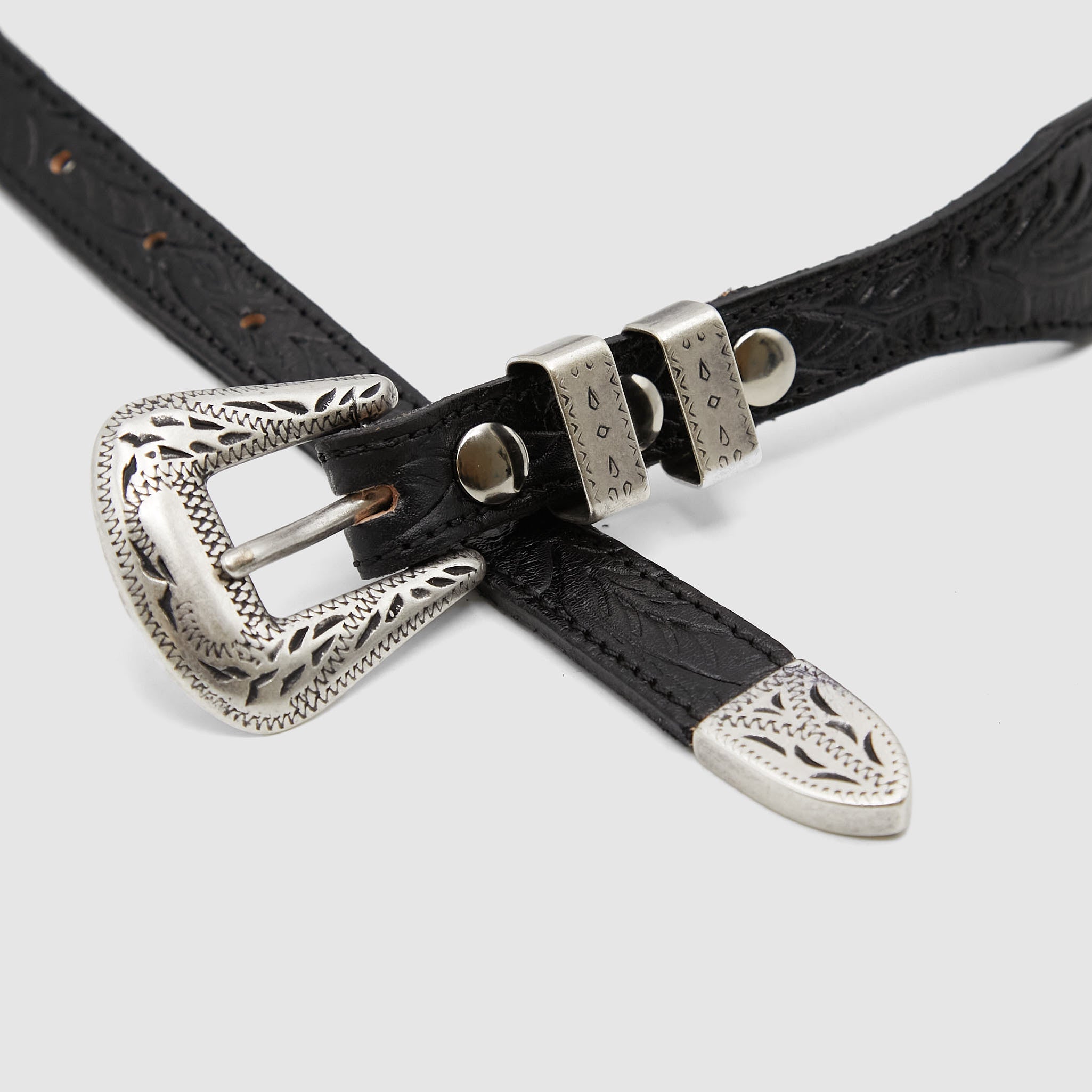 DeeCee style x Alberto Luti Unisex Tooled Western Ranch Belt