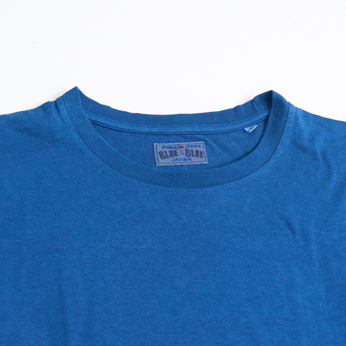 Blue Blue Japan Ladies Short Sleeve Crew Neck Soft Fraise Hand Dyed T-Shirt