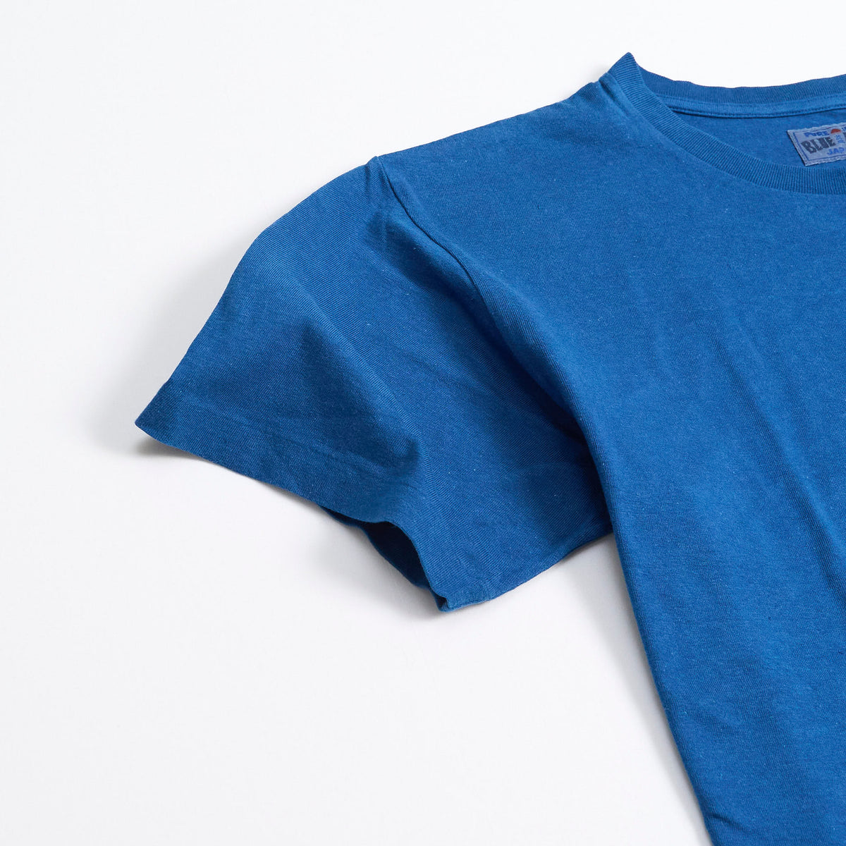 Blue Blue Japan Ladies Short Sleeve Crew Neck Soft Fraise Hand Dyed T-Shirt