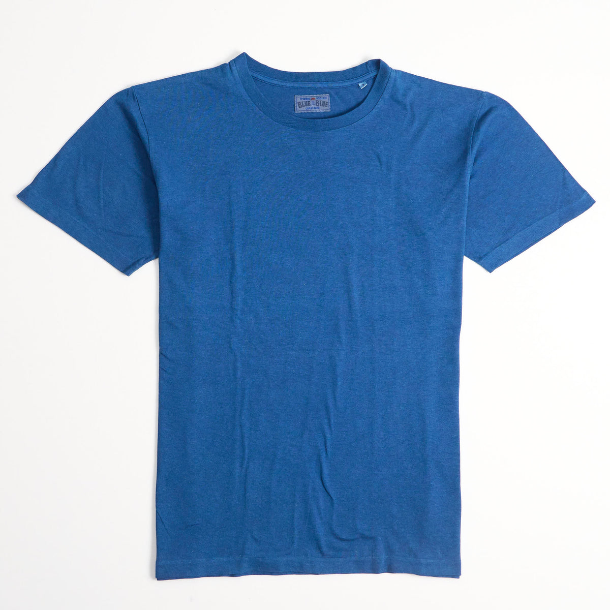 Blue Blue Japan Ladies Short Sleeve Crew Neck Soft Fraise Hand Dyed T-Shirt