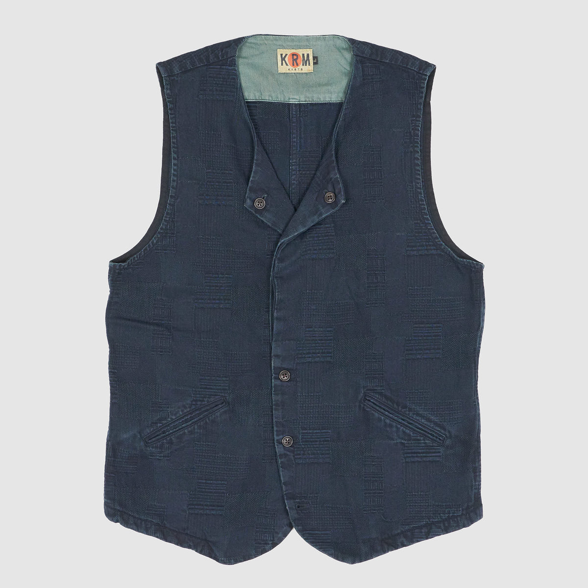 KRM Jacquard Woven Plaid Pattern vest