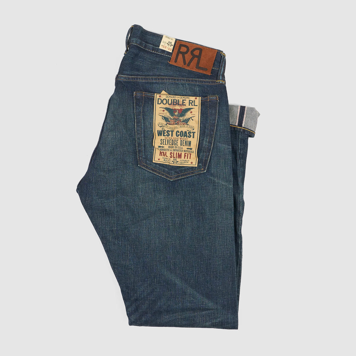 Double RL East West 5-Pocket Denim Slim Selvage Jeans