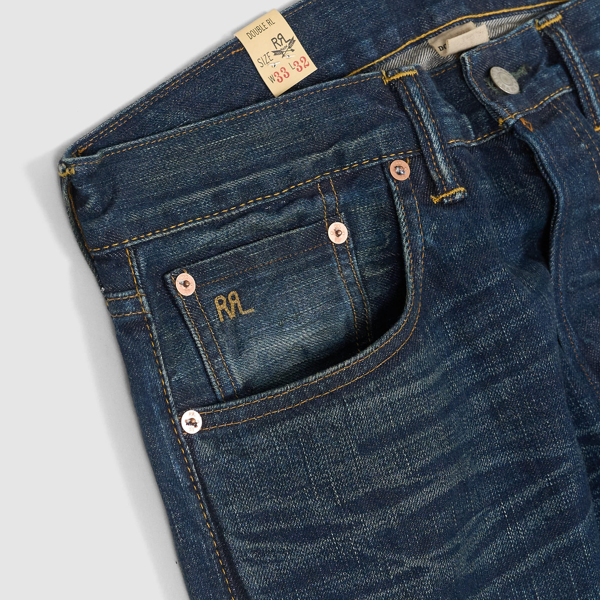 Double RL East West 5-Pocket Denim Slim Selvage Jeans - DeeCee style