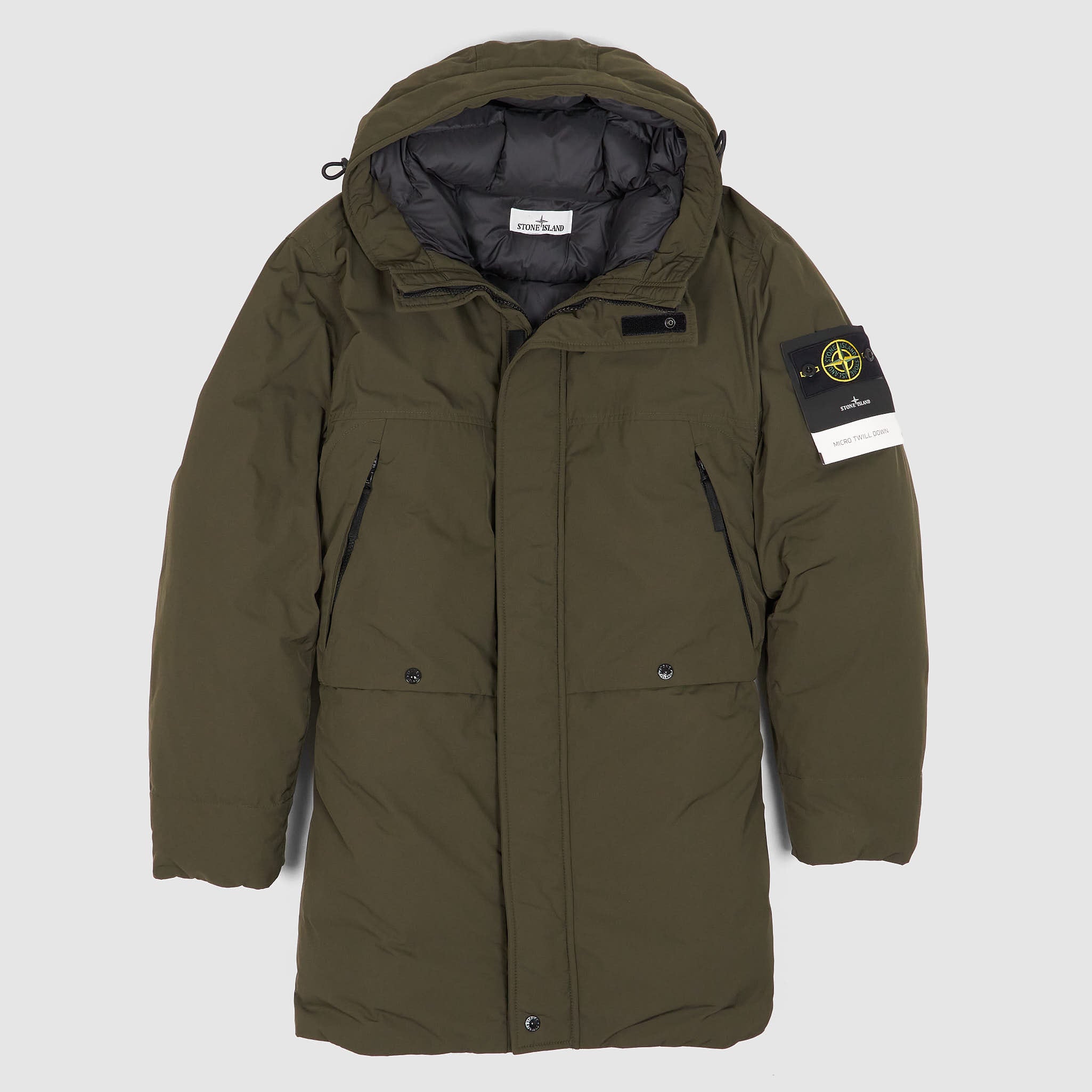 Stone Island Hooded Micro Twill Down Jacket