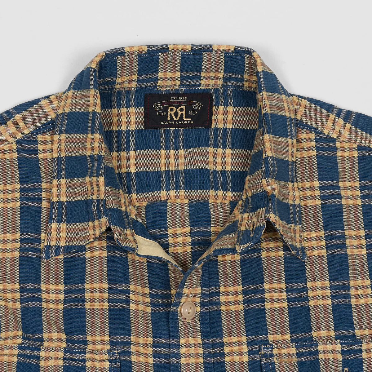 Double RL Long Woven Plaid Work Overshirt