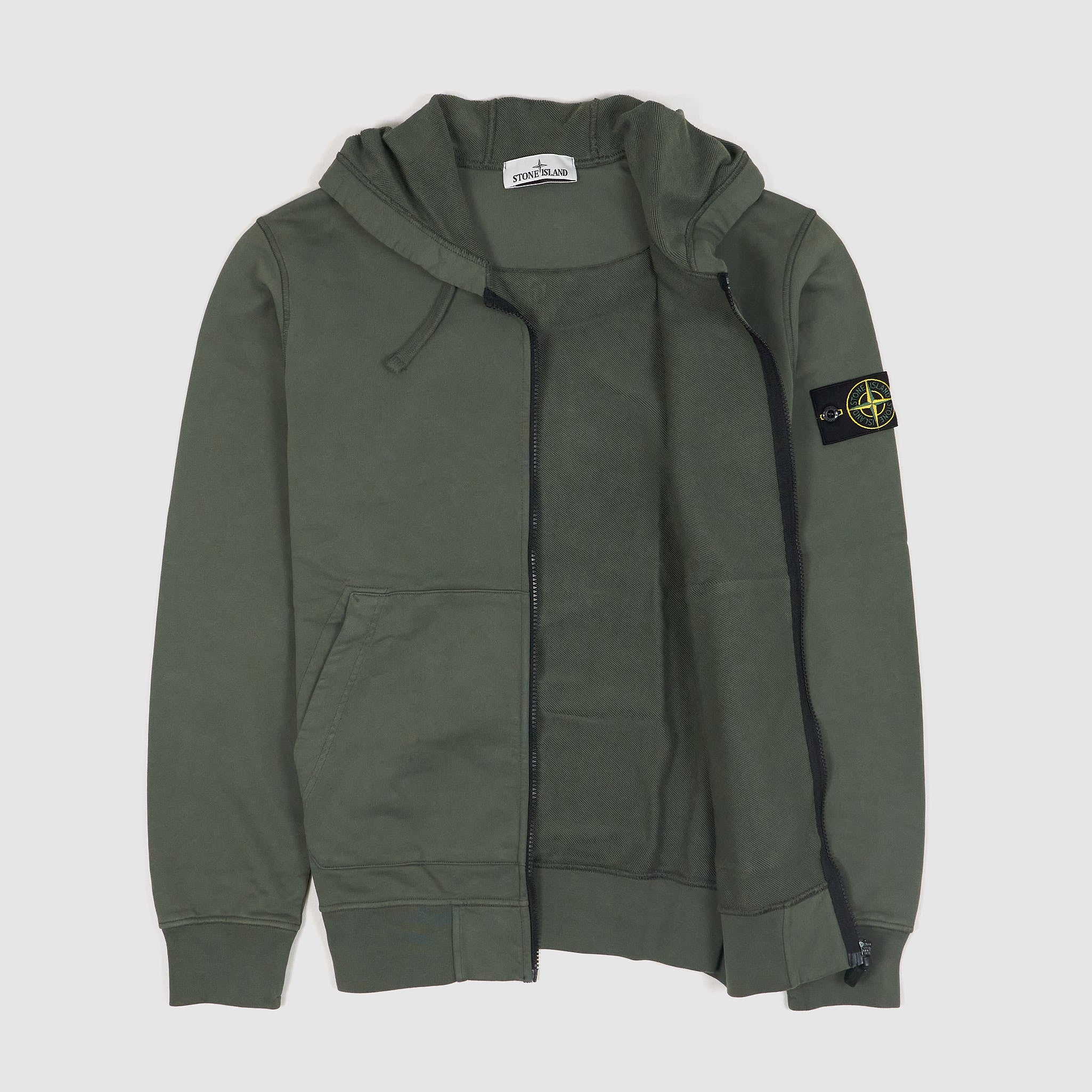 Stone island olive outlet hoodie